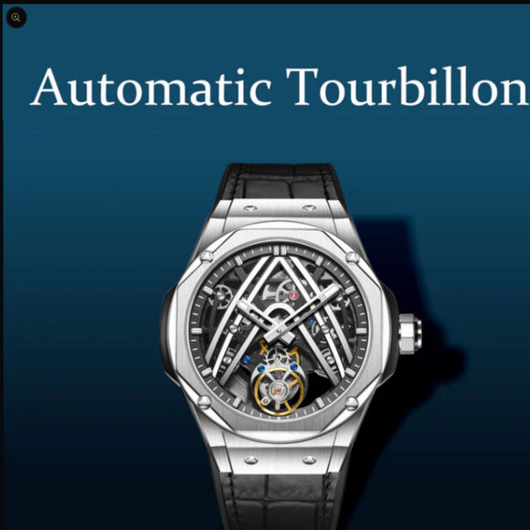 Aesop Original Tourbillon Movement U Shaped Dial Automatic Tourbillon Watch 7070 - Black Accents