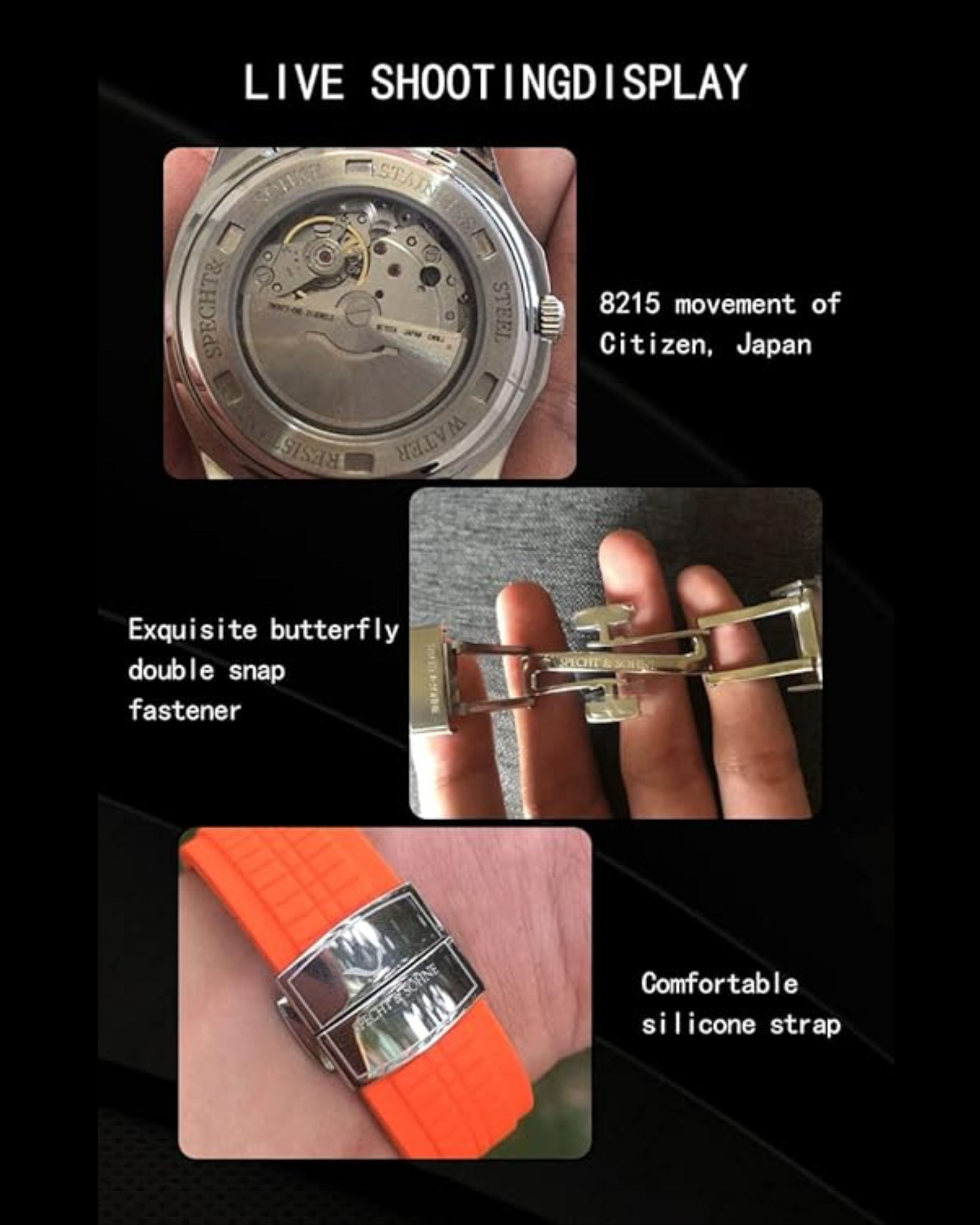 Specht&Sohne Modern 42 mm Miyota 8215 Movement Classic Mechanical Wristwatch - Rosegold/ Brown
