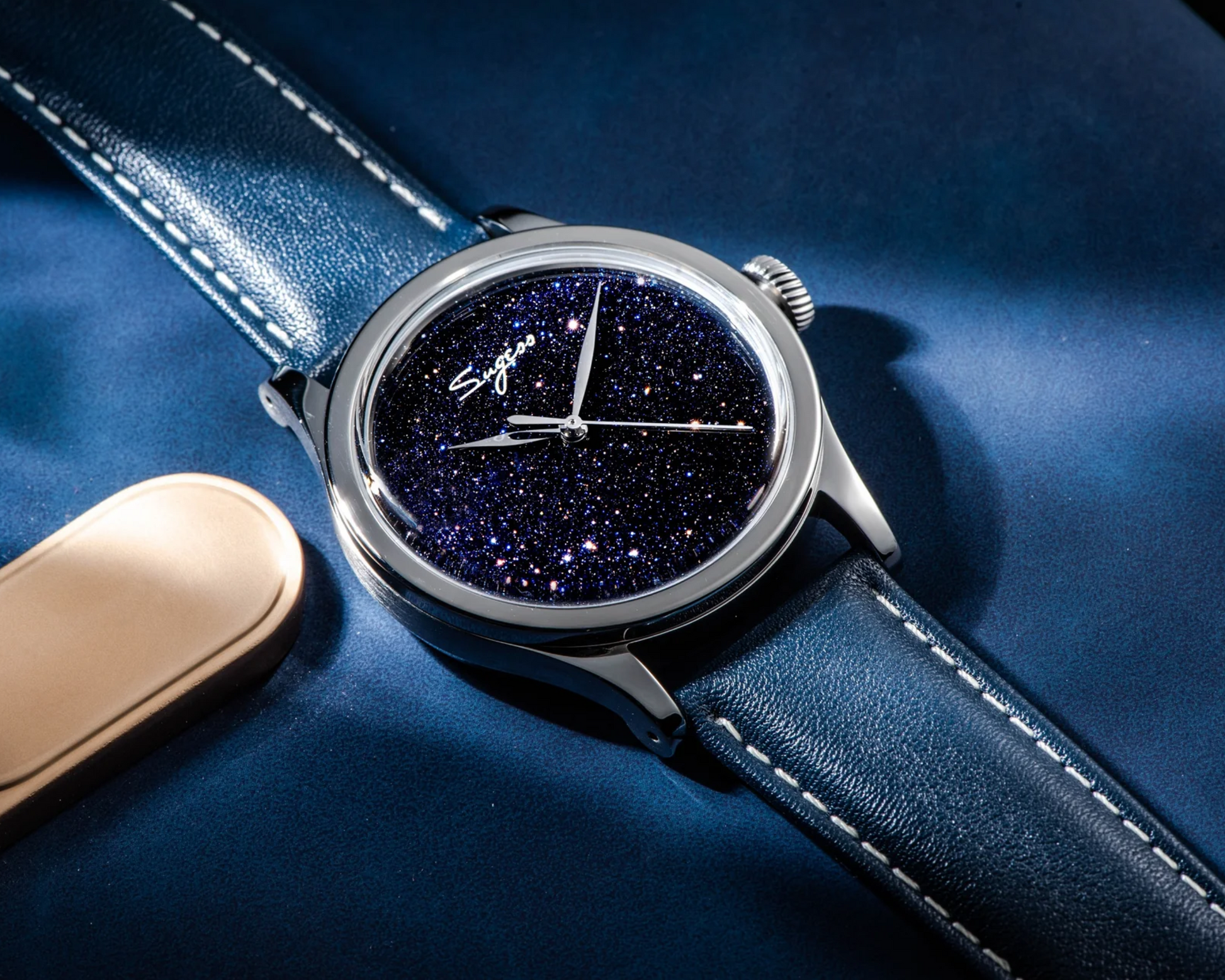 Sugess Heritage S411-3B Seagull 2130 Movement Stainless Steel Case Stars Dial SU4113BSTRS watch dream-watches.com india