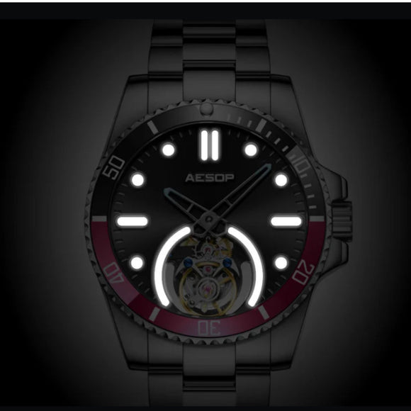 AESOP Original Tourbillon Ceramic Bezel Swiss Luminous Watch 7060
