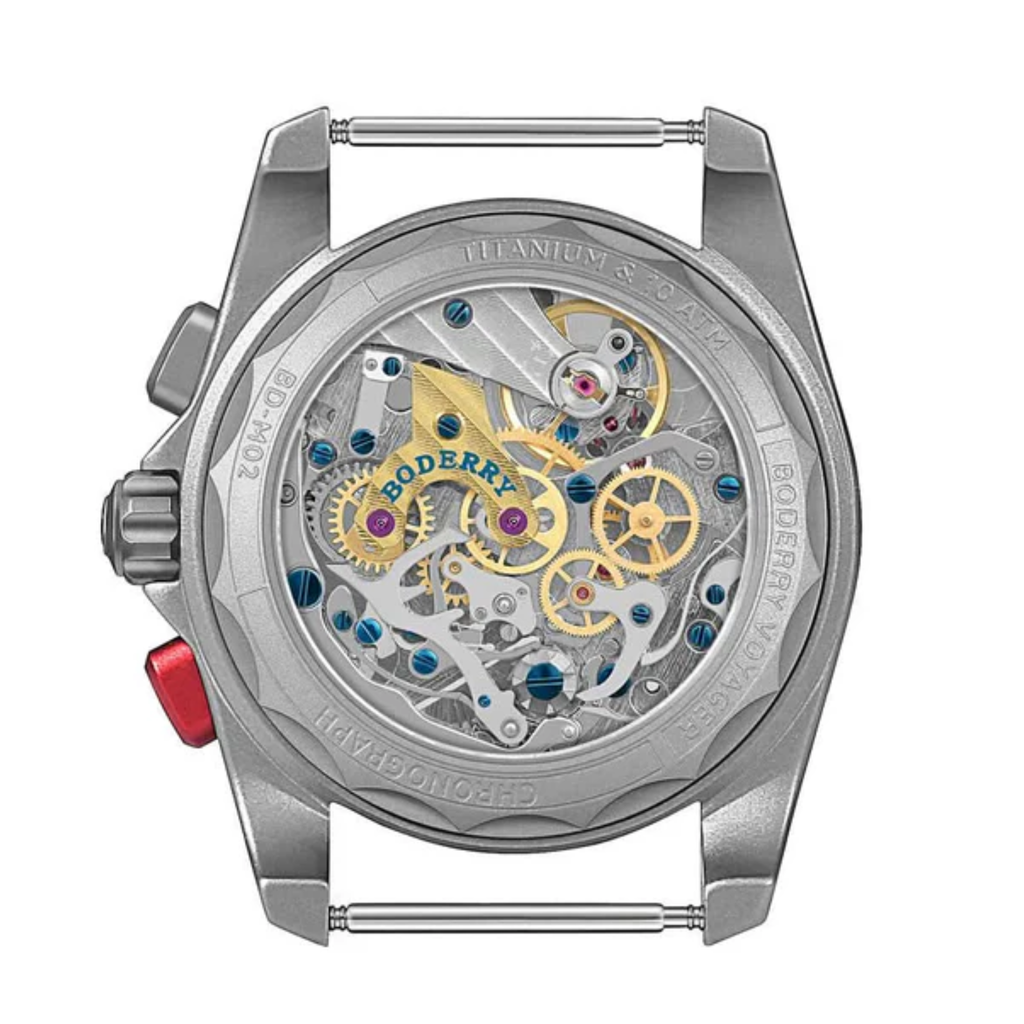 VOYAGER Chronograph - Titanium Mechanical Field Watch, 100M Water Resistant | Cream - DREAM WATCHES