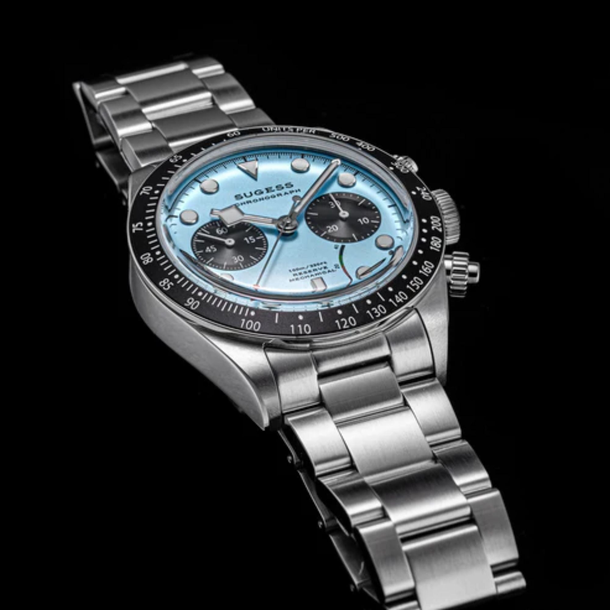 Chrono Heritage S457 Chronograph Power Reserve Light Blue Panda Dial