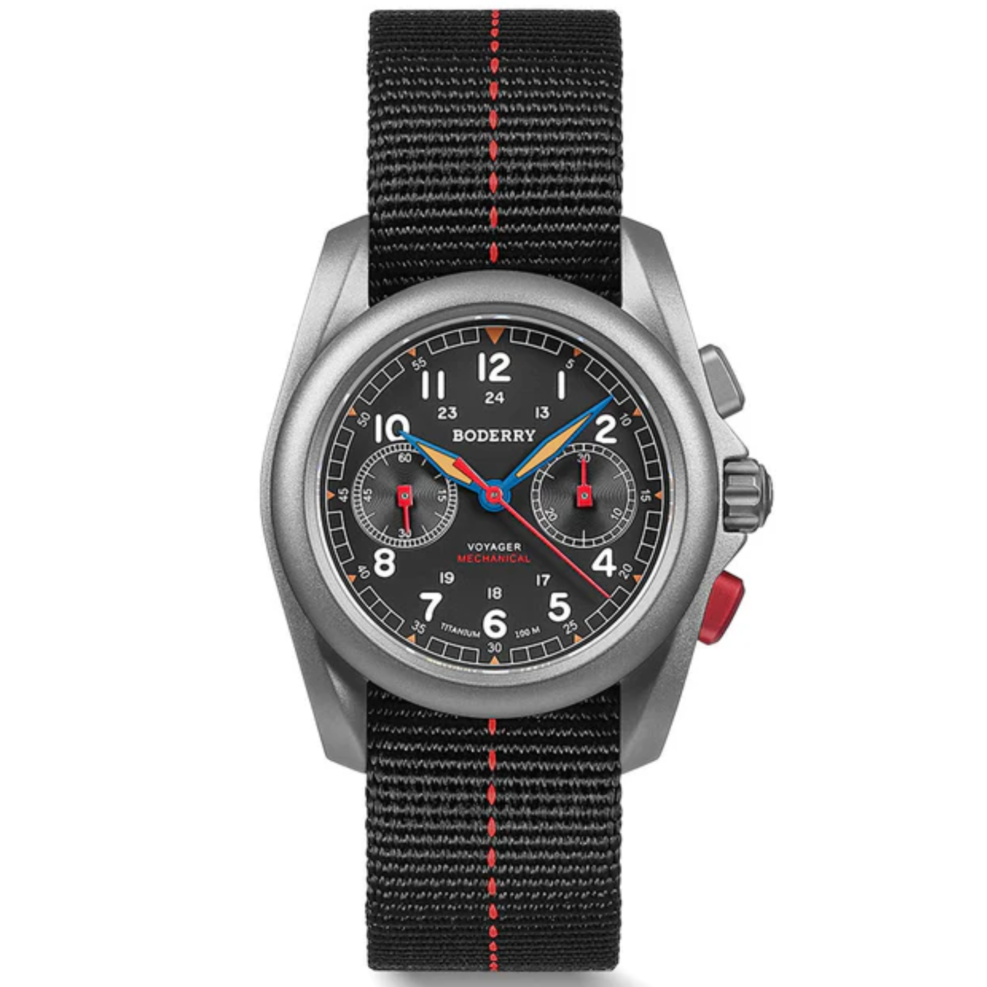 VOYAGER Chronograph - Titanium Mechanical Field Watch, 100M Water Resistant | Grey - DREAM WATCHES
