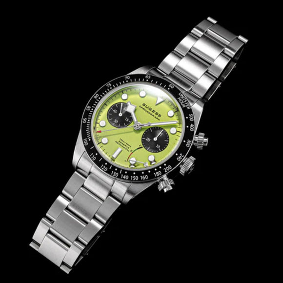 Chrono Heritage S457 Chronograph Power Reserve Green Panda Dial