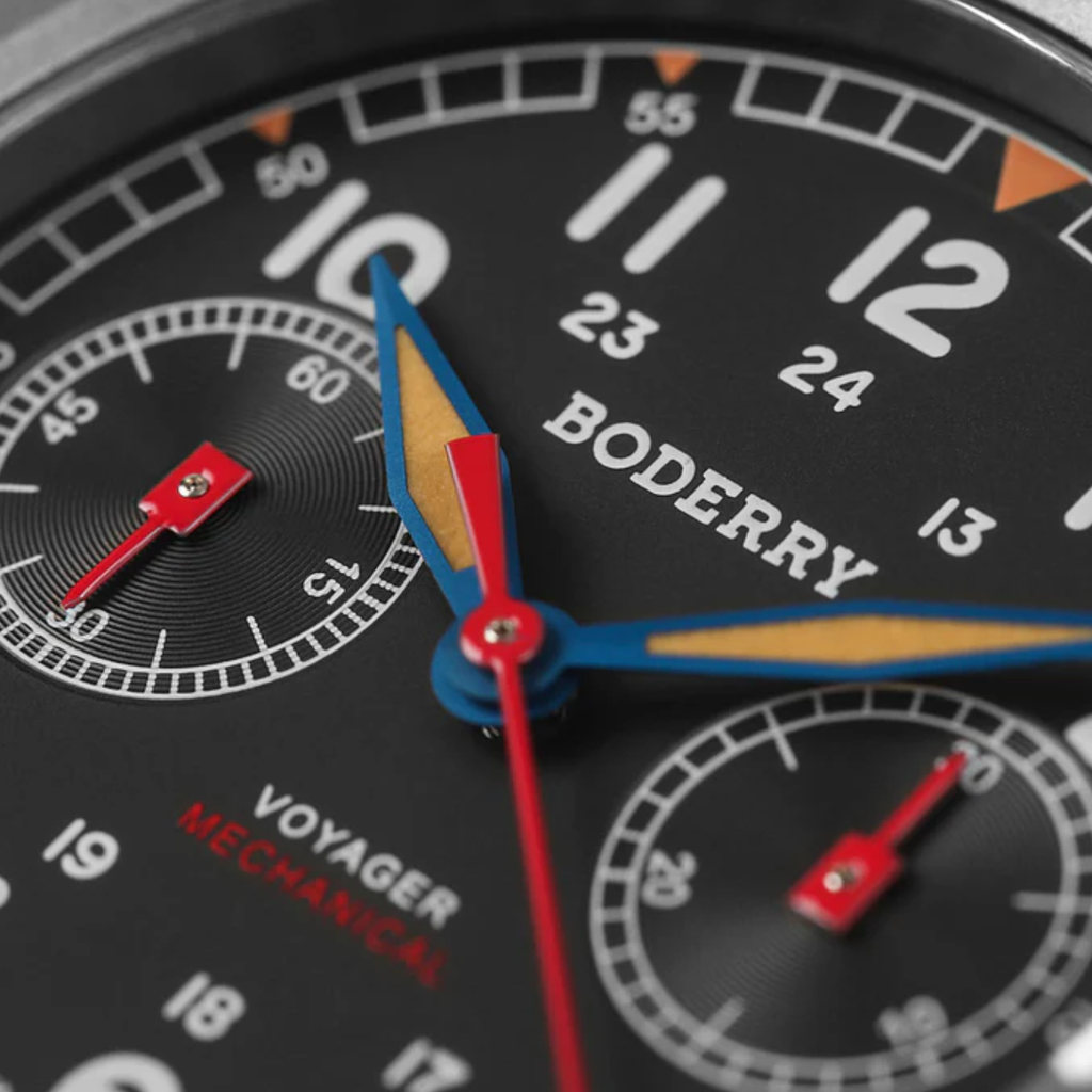 VOYAGER Chronograph - Titanium Mechanical Field Watch, 100M Water Resistant | Grey - DREAM WATCHES