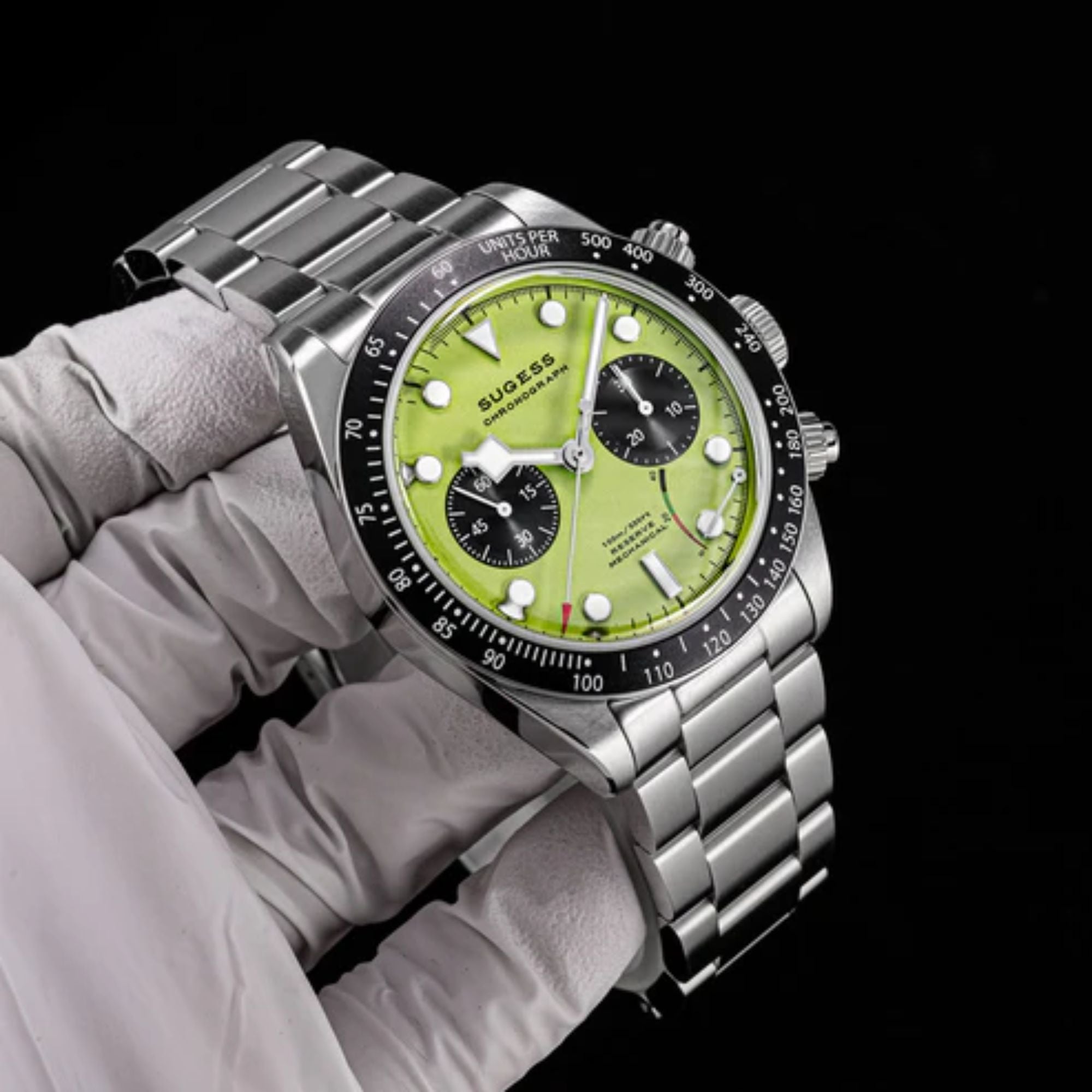 Chrono Heritage S457 Chronograph Power Reserve Green Panda Dial