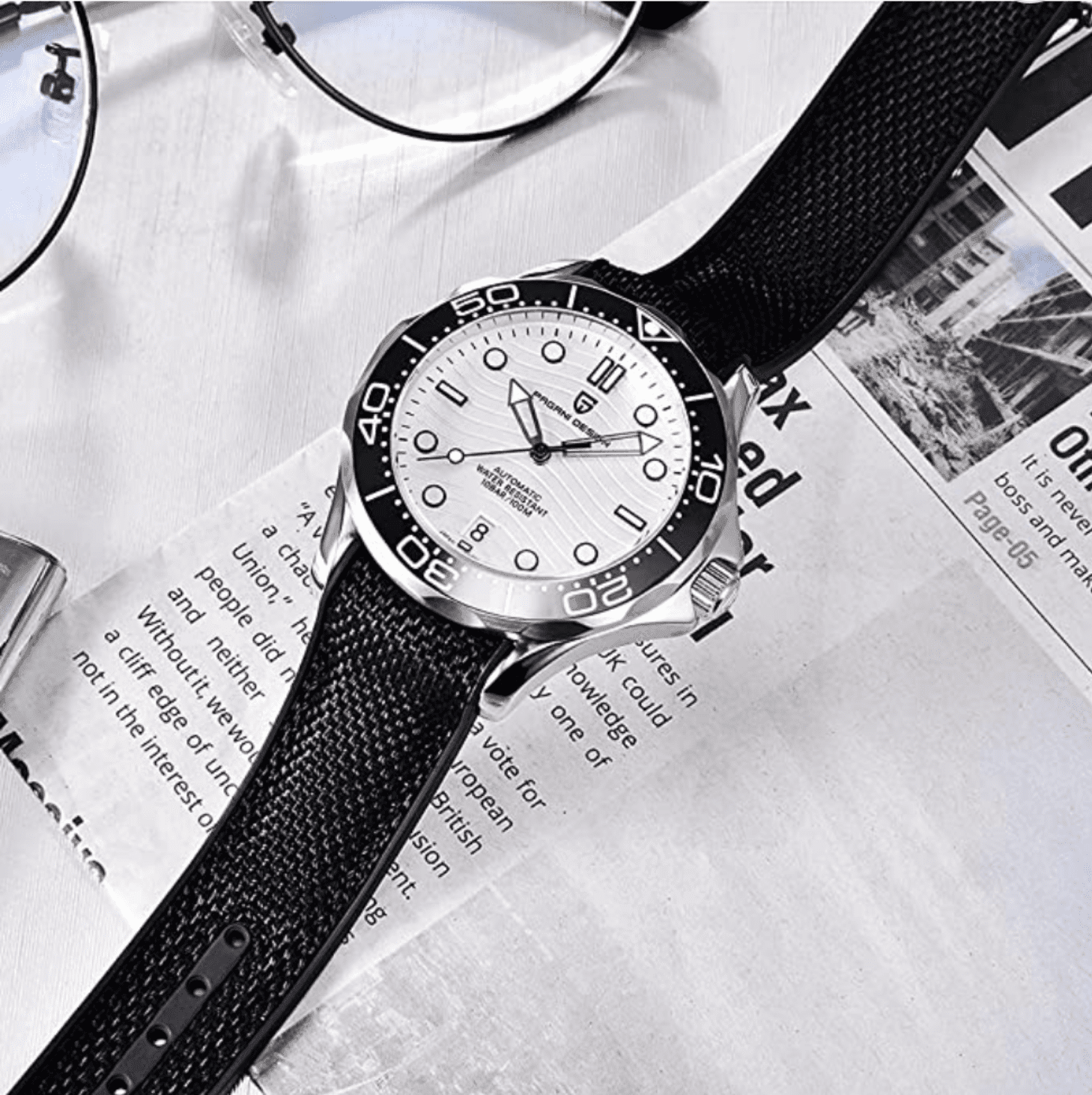 Premium Straps for PD-1685 Butterfly stainless steel Clasp 20mm - Black