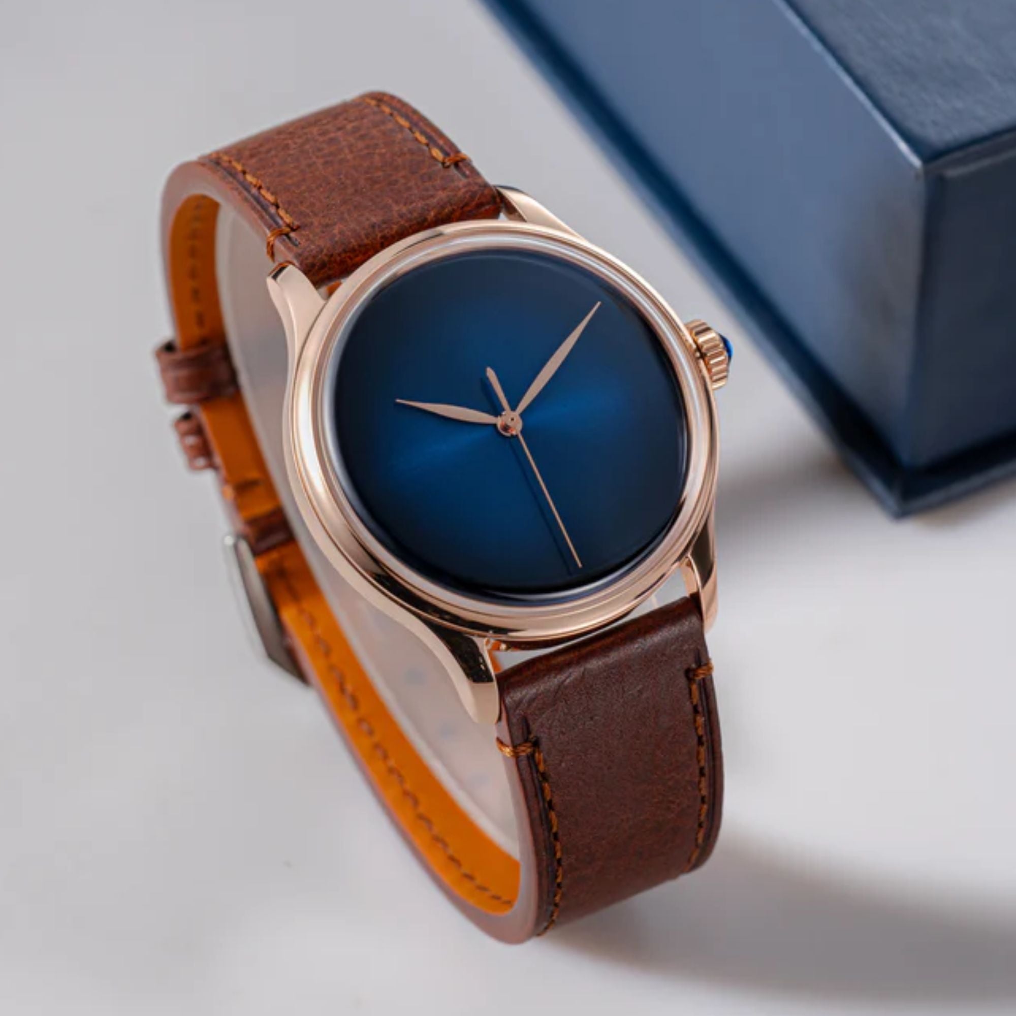 Heritage S455 Blue Dial Rose Gold Automatic