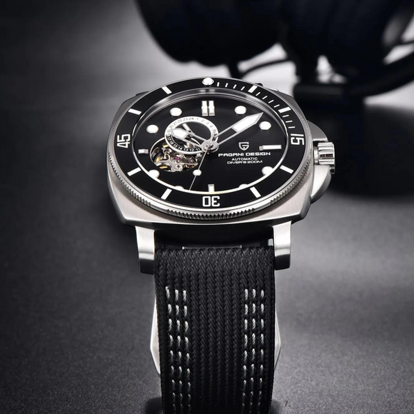 Pagani Design PD-1736 Mechanical Automatic Stainless Steel Men's 43MM Watch (Black Dial)