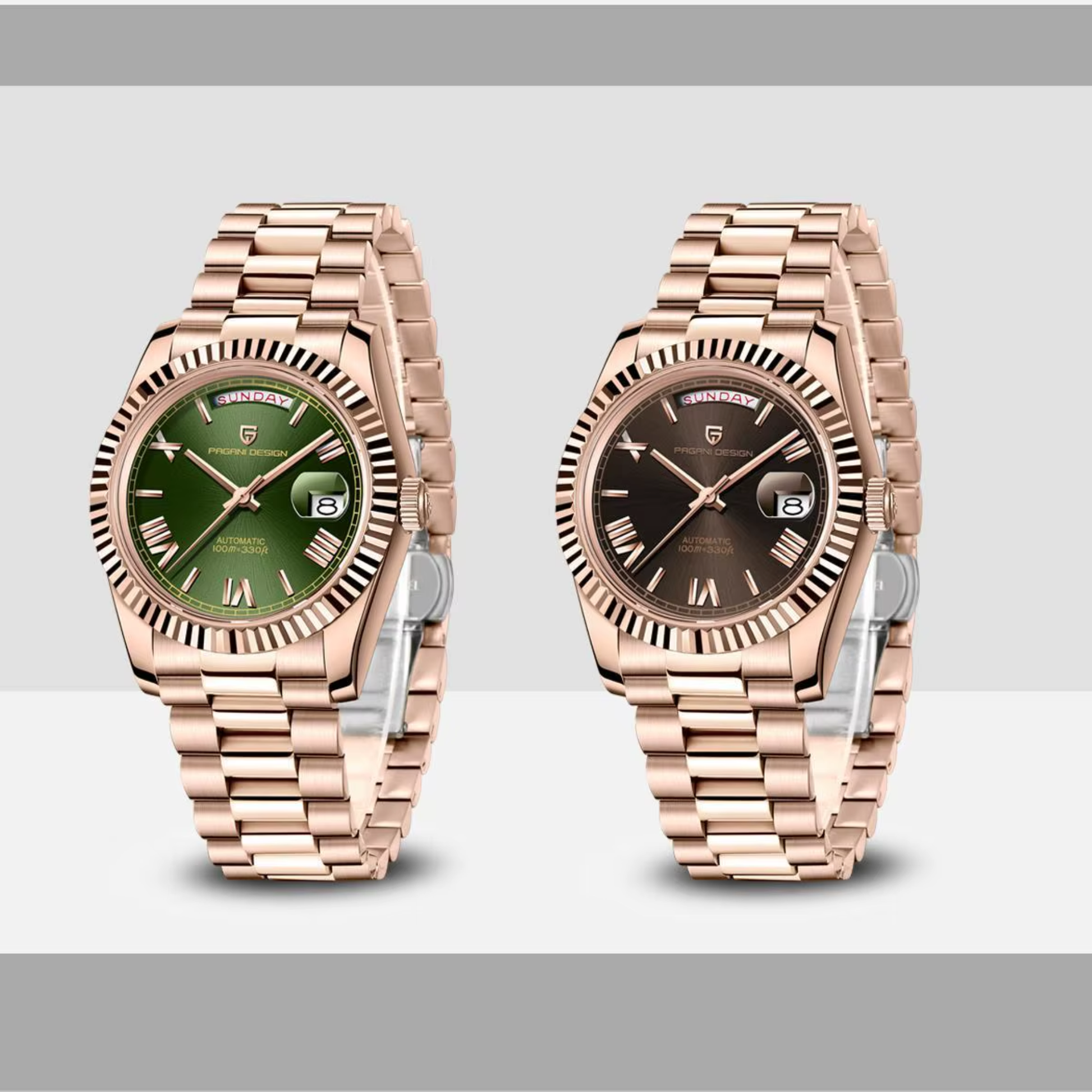 Pagani Design PD-1752 Presidential Day-Date Automatic Movement (ST-16) | Stainless Steel 36 MM Watch