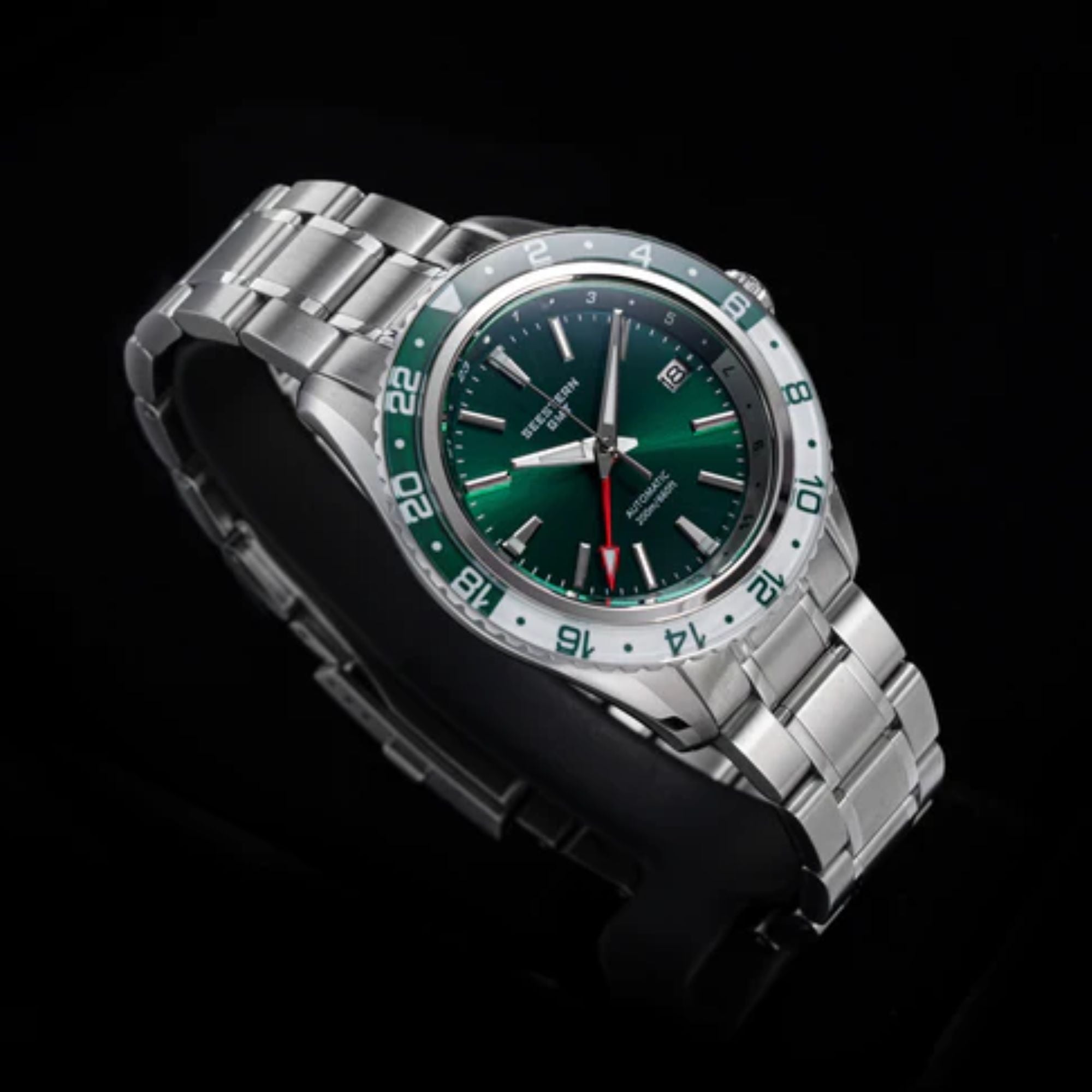 Seestern S456 GMT Automatic Burst Green Dial Automatic