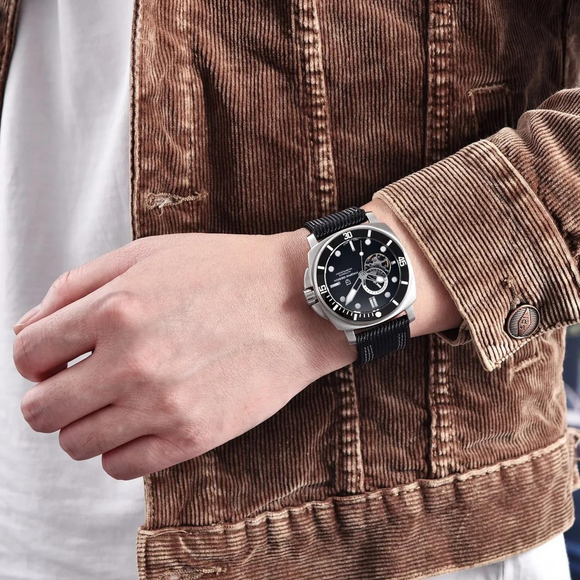 Pagani Design PD-1736 Mechanical Automatic Stainless Steel Men's 43MM Watch (Black Dial)