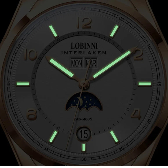 Lobinni Original Design Automatic Men's Watch Top Luxury Brand Business montre homme Seagull Men's Mechanical Watch - 18016