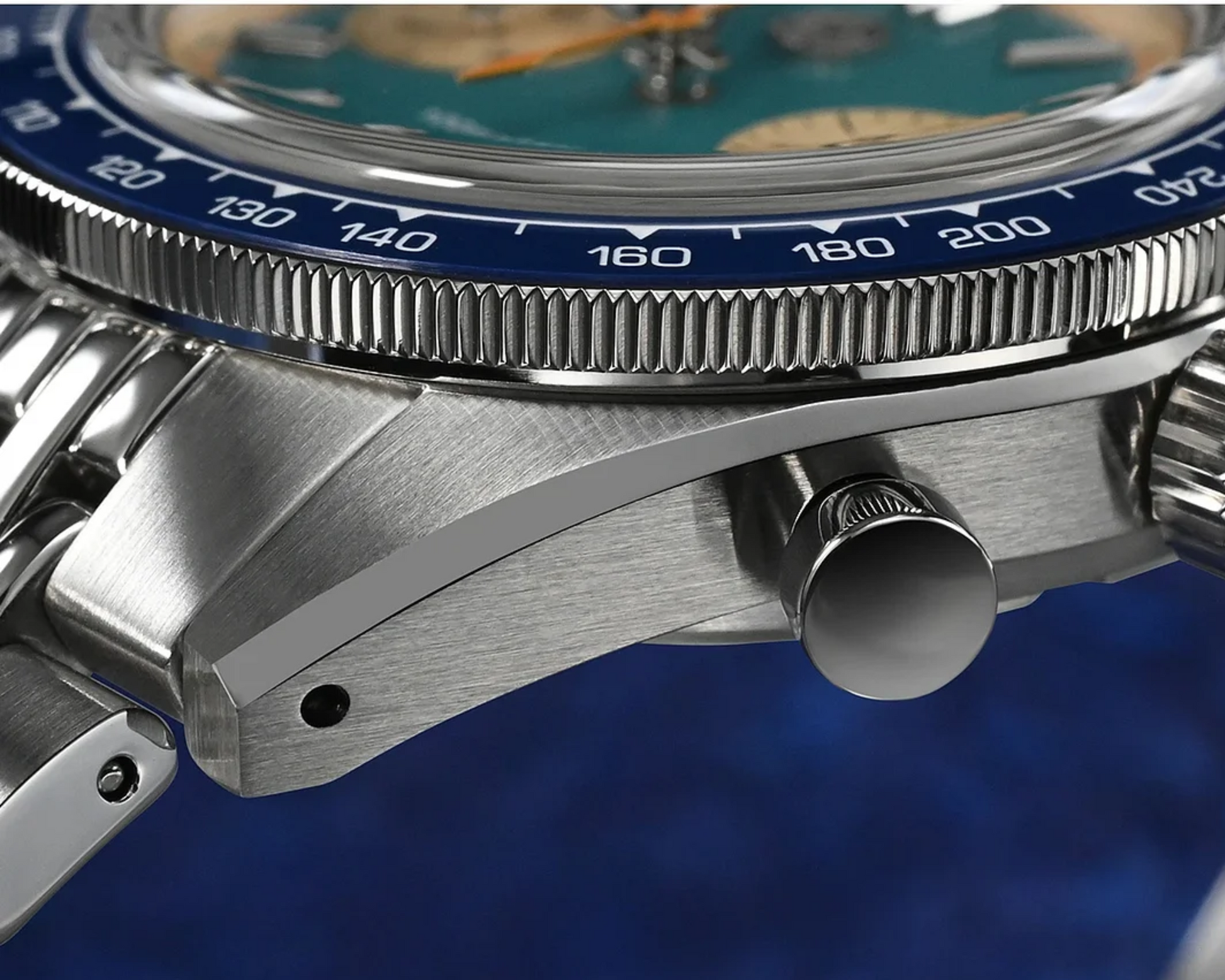 San Martin Chronograph VK64 Quartz Watch Original Design SN0116 - Light Blue