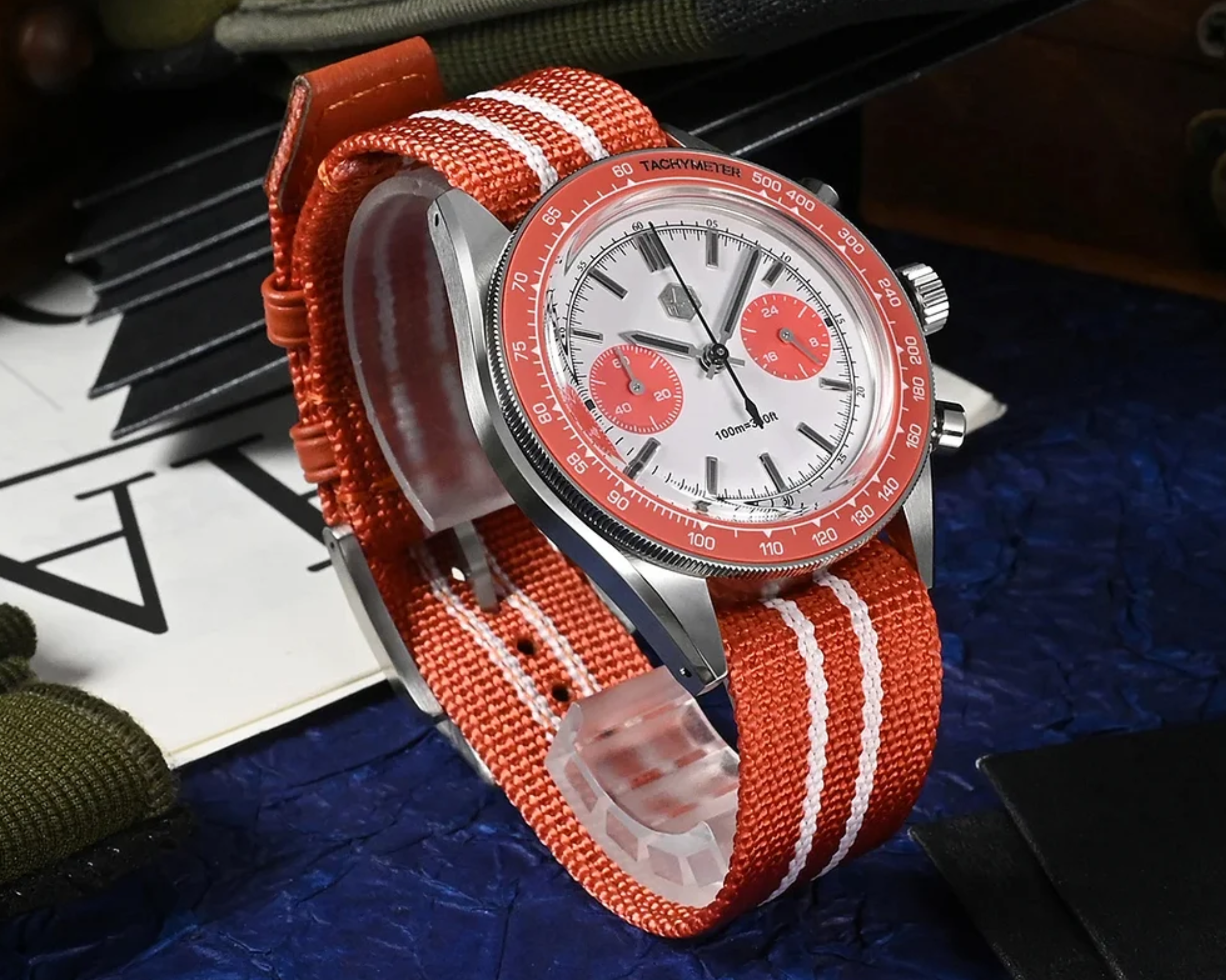 San Martin Chronograph VK64 Quartz Watch Original Design SN0116 - Orange