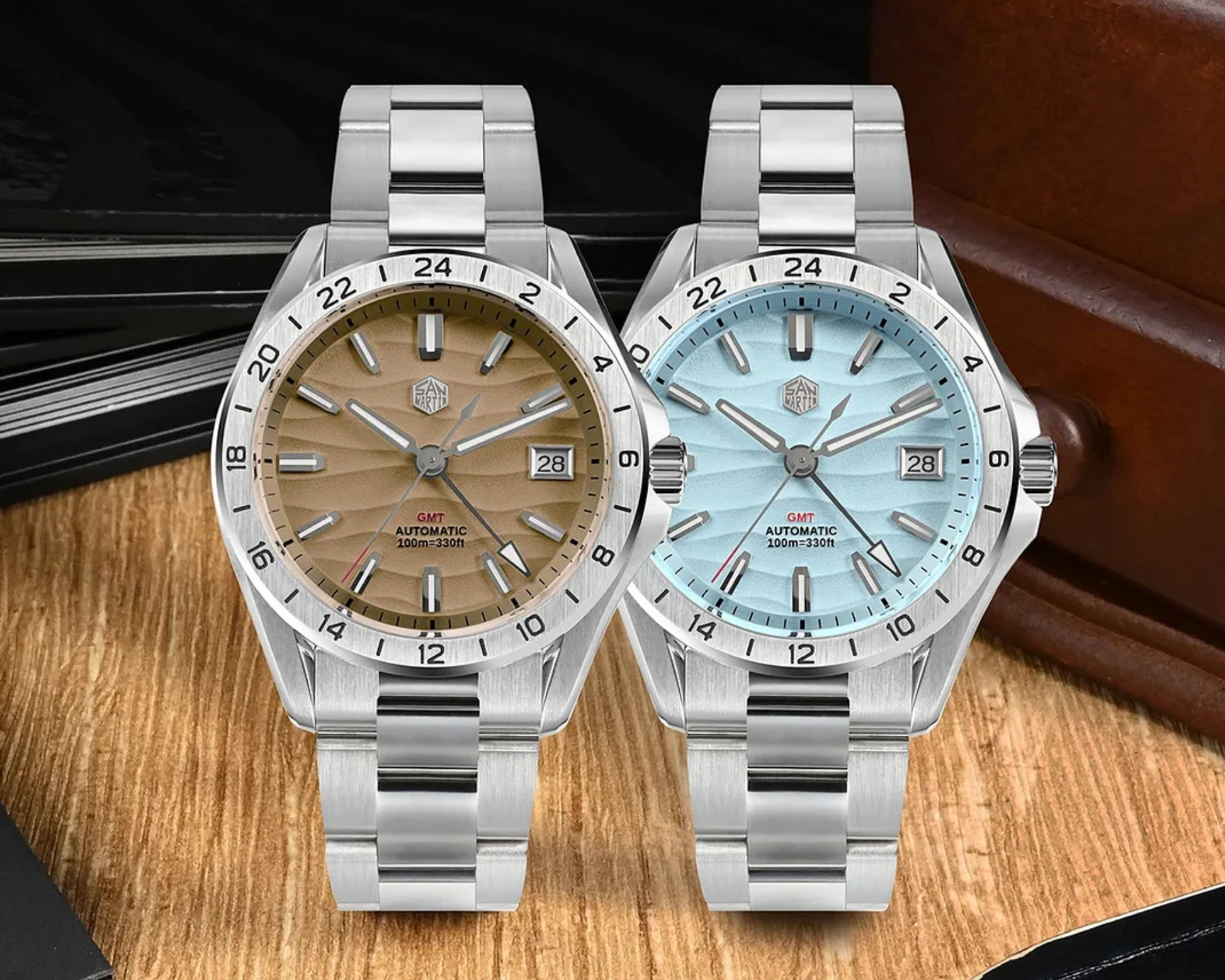 San Martin New 39mm GMT Watch Mechanical SN0129 - Blue