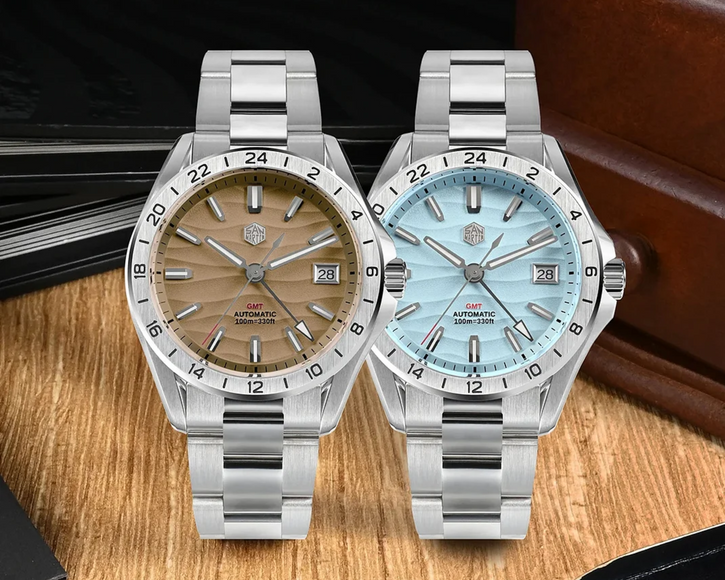 San Martin New 39mm GMT Watch Mechanical SN0129 - Blue