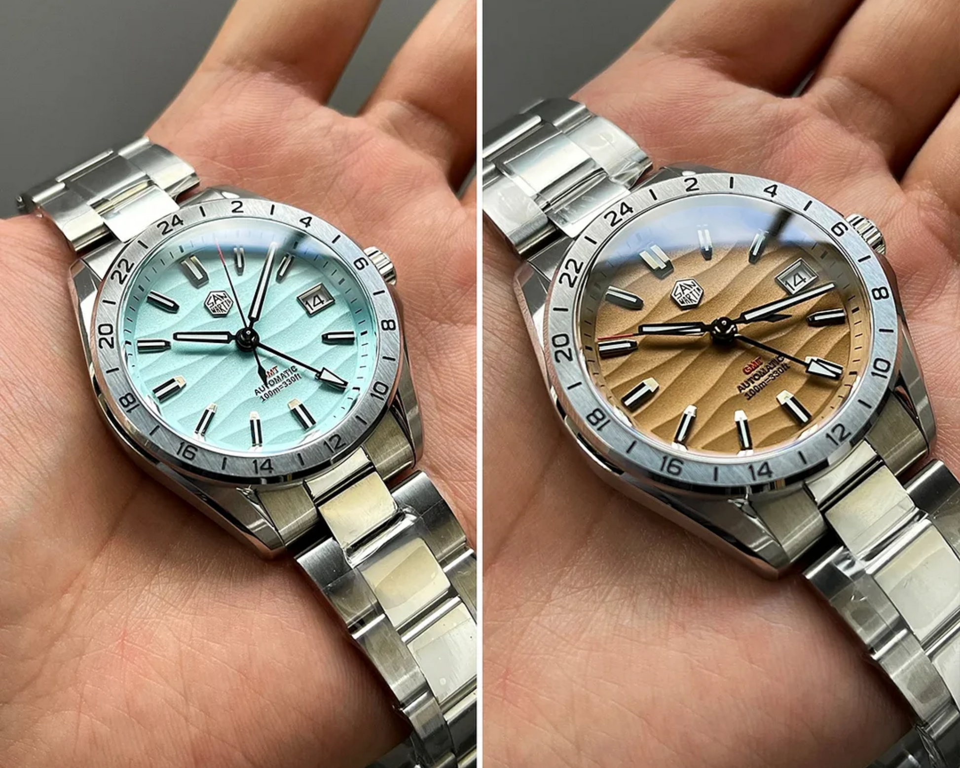 San Martin New 39mm GMT Watch Mechanical SN0129 - Blue