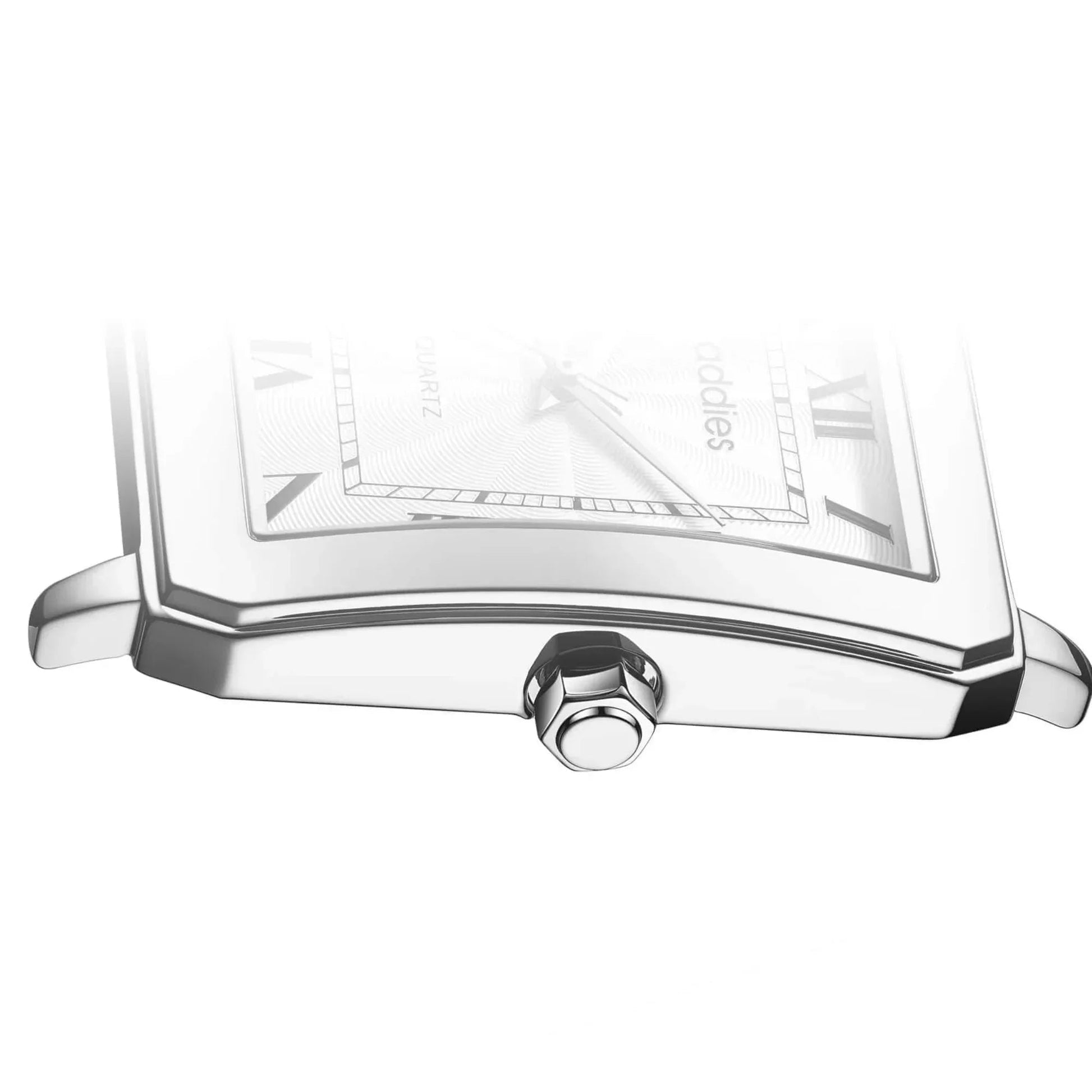 ADDIES Men's Quartz Analog Watch with Square Dial Leather Strap（MY-RM05）- White Dial - DREAM WATCHES