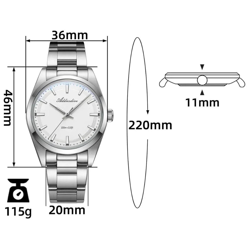 ADDIESDIVE 36mm Luxury VH31 Quartz Watch AD2066 - DREAM WATCHES