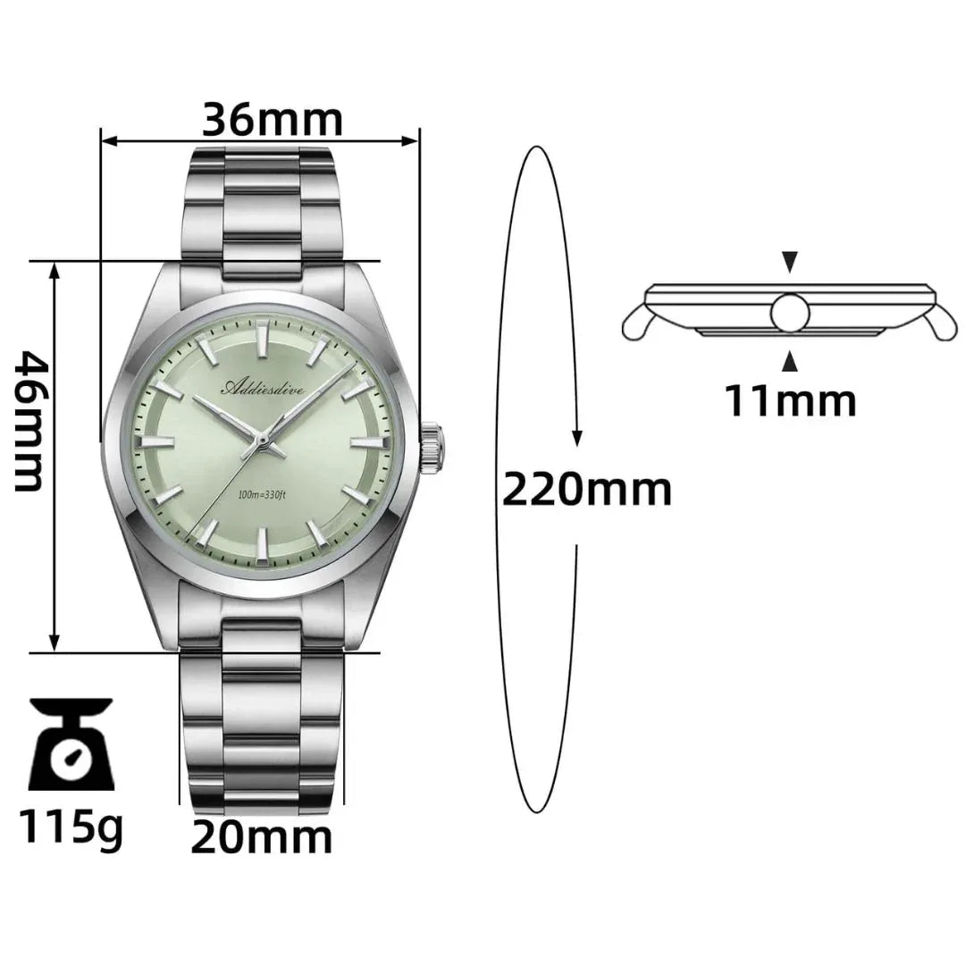 ADDIESDIVE 36mm Luxury VH31 Quartz Watch AD2066 - DREAM WATCHES