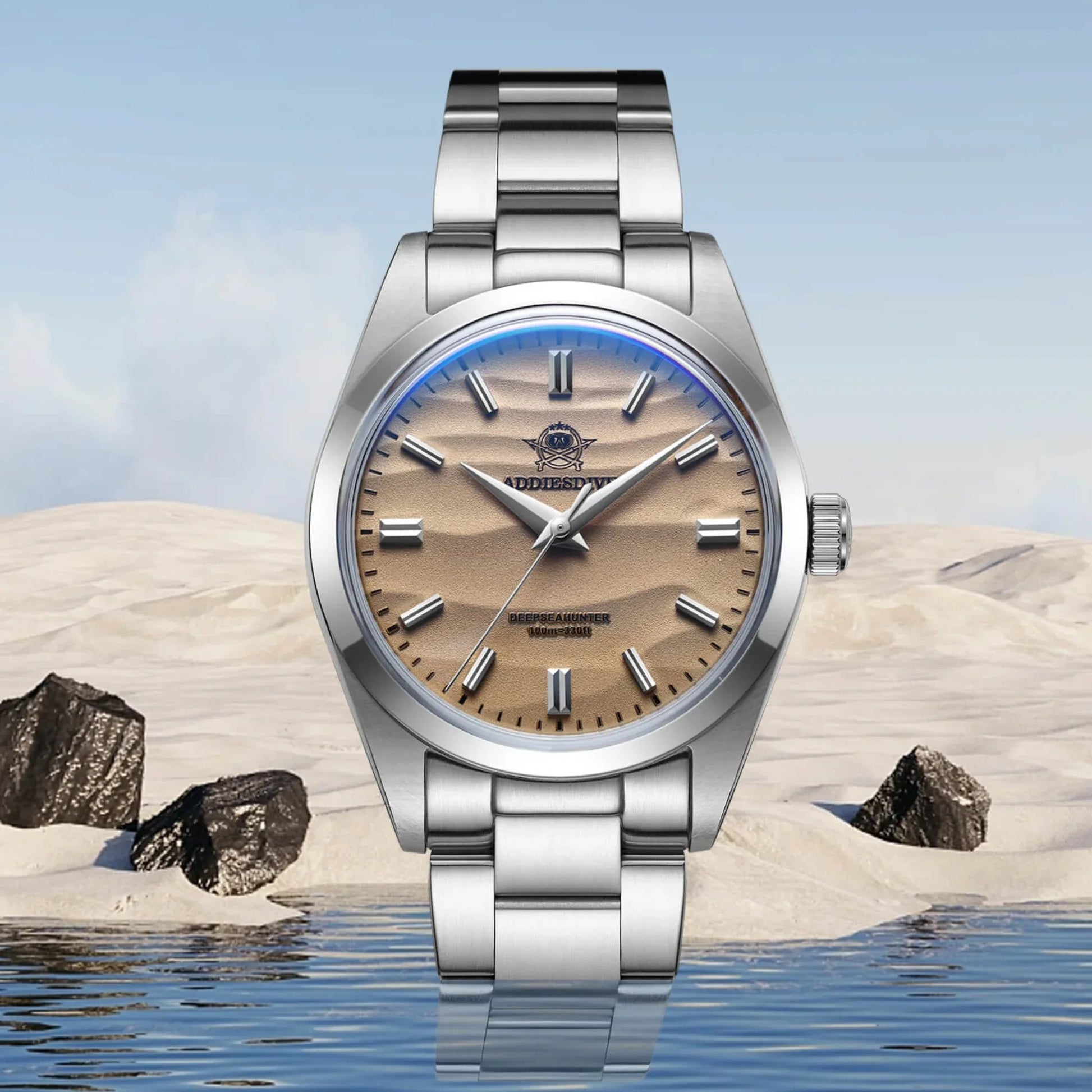 ADDIESDIVE 36mm Quartz Watch VH31 Movement (AD2030）- Brown - DREAM WATCHES