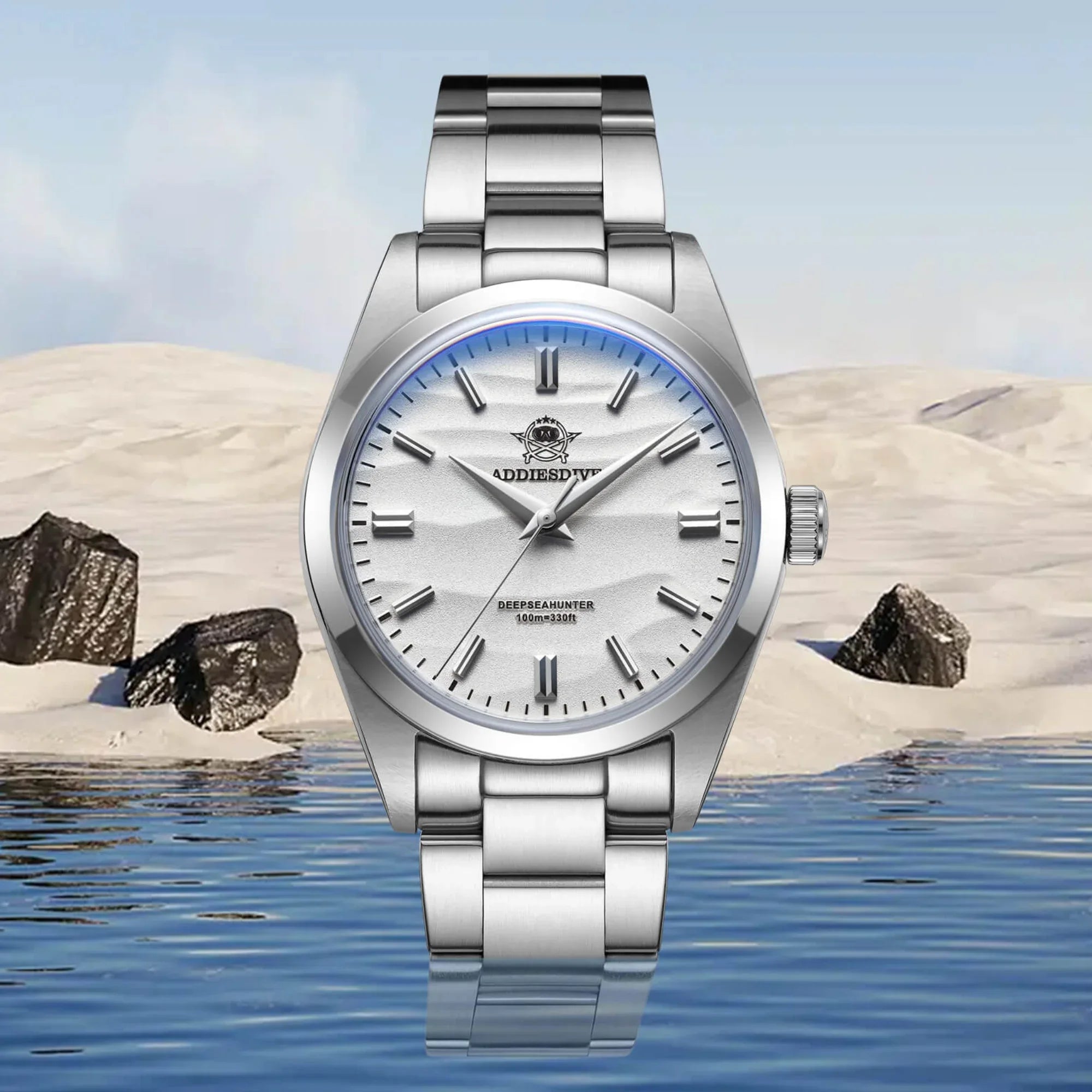 ADDIESDIVE 36mm Quartz Watch VH31 Movement (AD2030）- White - DREAM WATCHES