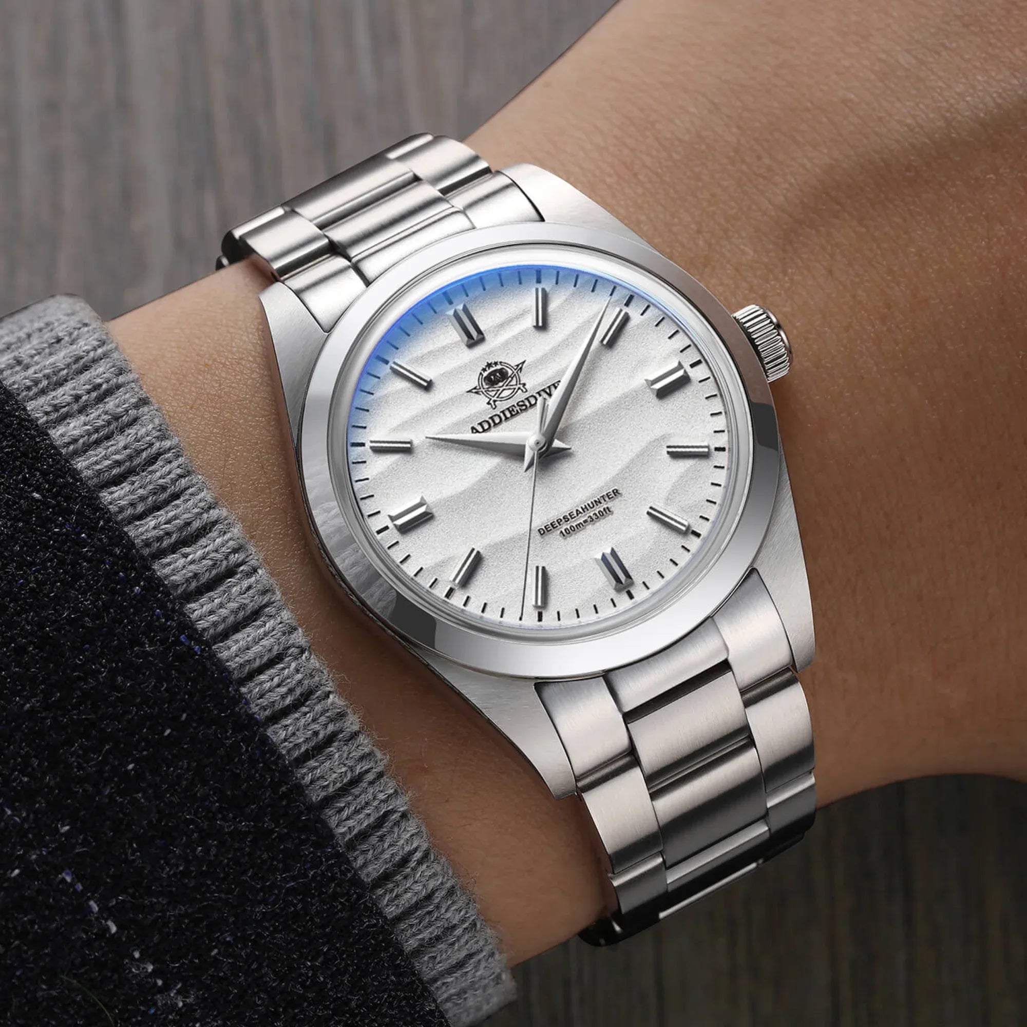 ADDIESDIVE 36mm Quartz Watch VH31 Movement (AD2030）- White - DREAM WATCHES