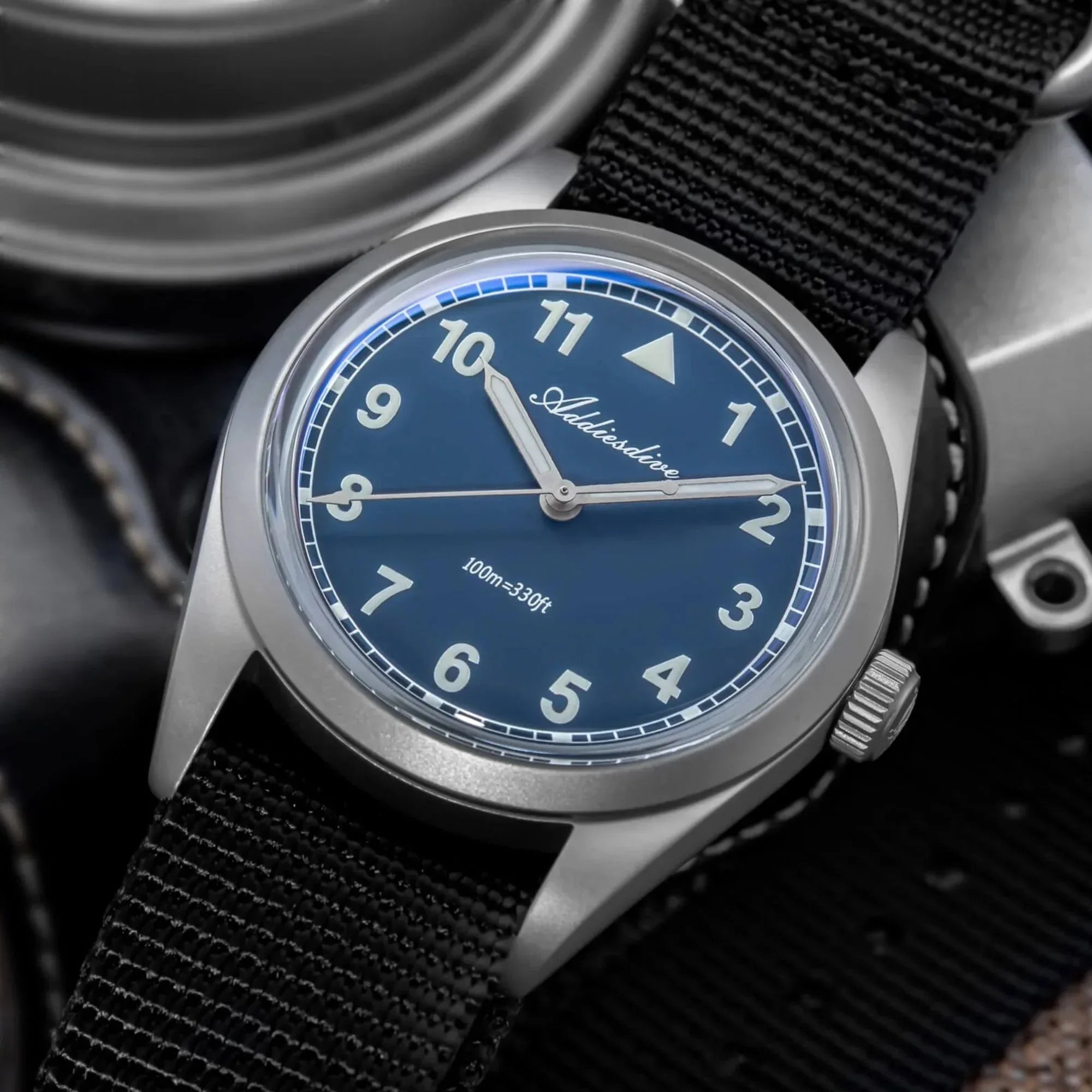 ADDIESDIVE 36mm VH31 Retro Pilot Field Watch AD2079 - DREAM WATCHES