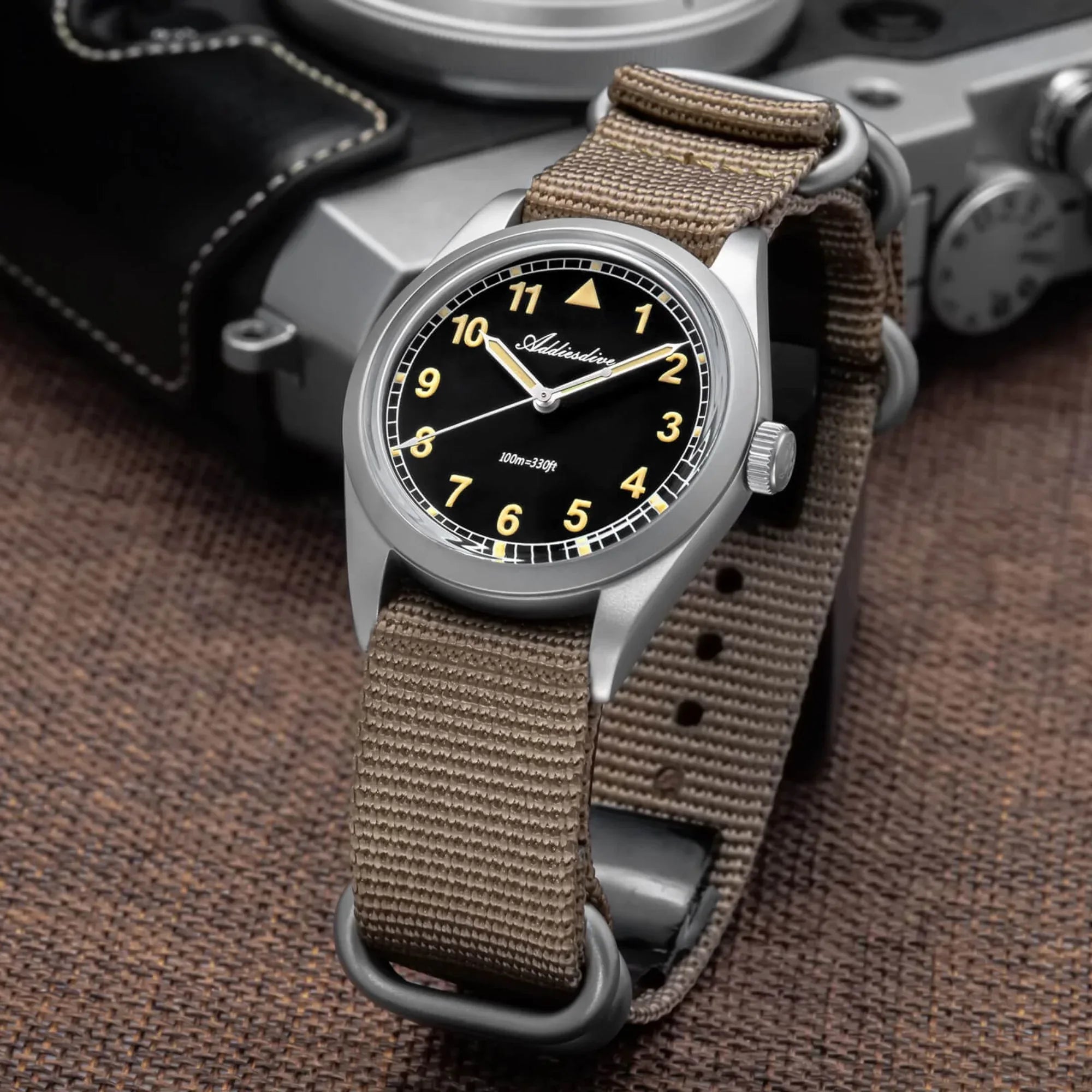 ADDIESDIVE 36mm VH31 Retro Pilot Field Watch AD2079 - DREAM WATCHES