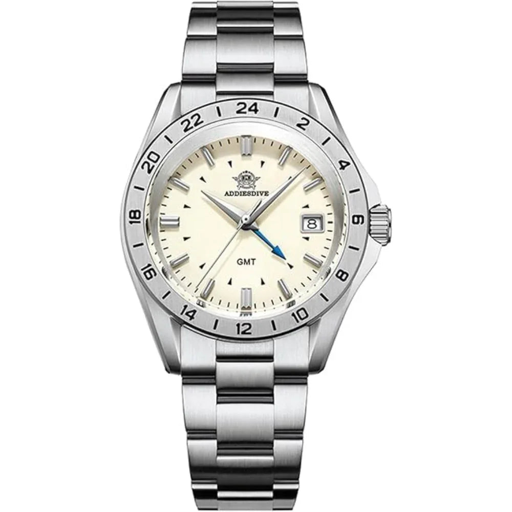 ADDIESDIVE 38mm GMT Quartz Watch AD2063 with Swiss Movement - DREAM WATCHES