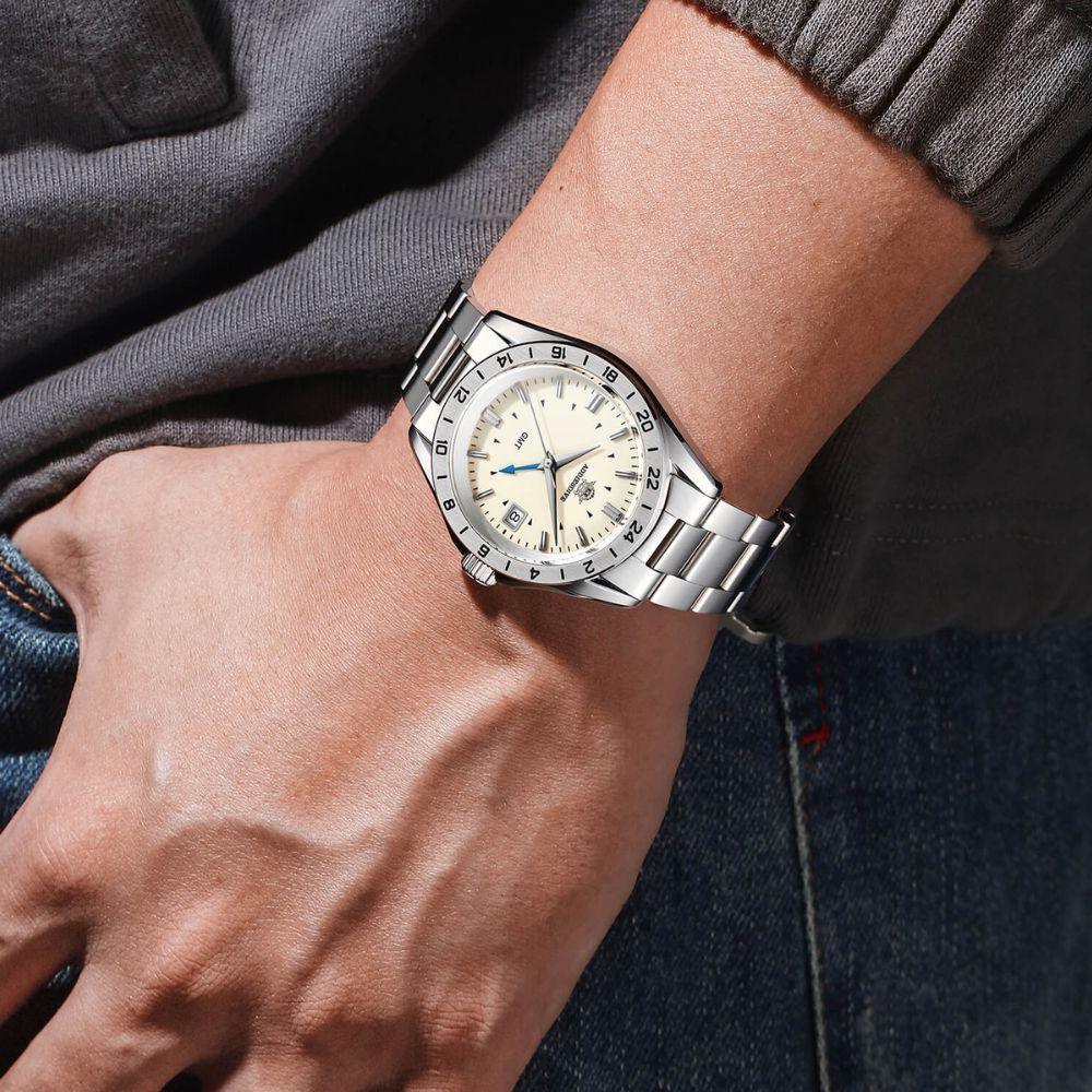 ADDIESDIVE 38mm GMT Quartz Watch AD2063 with Swiss Movement - DREAM WATCHES