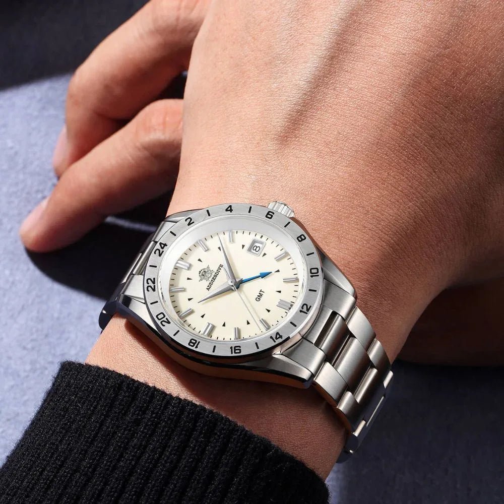 ADDIESDIVE 38mm GMT Quartz Watch AD2063 with Swiss Movement - DREAM WATCHES