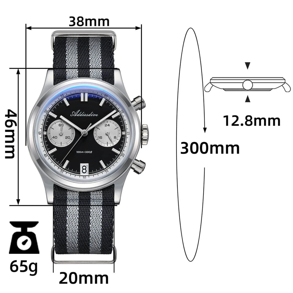 ADDIESDIVE 38mm VK64 Chronograph Watch AD2095 - DREAM WATCHES