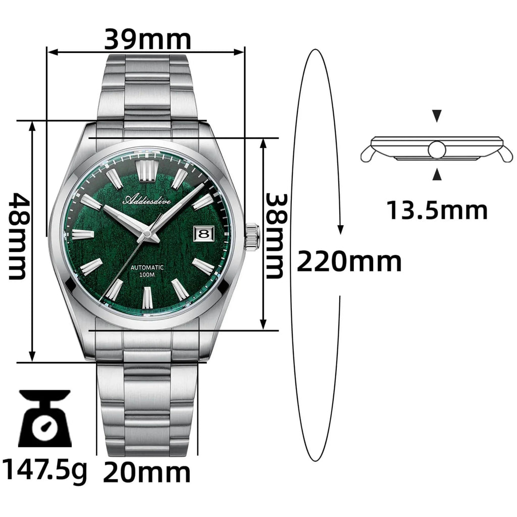 ADDIESDIVE 39mm 3D Bark Texture Dial NH35 Automatic Watch AD2075 - DREAM WATCHES