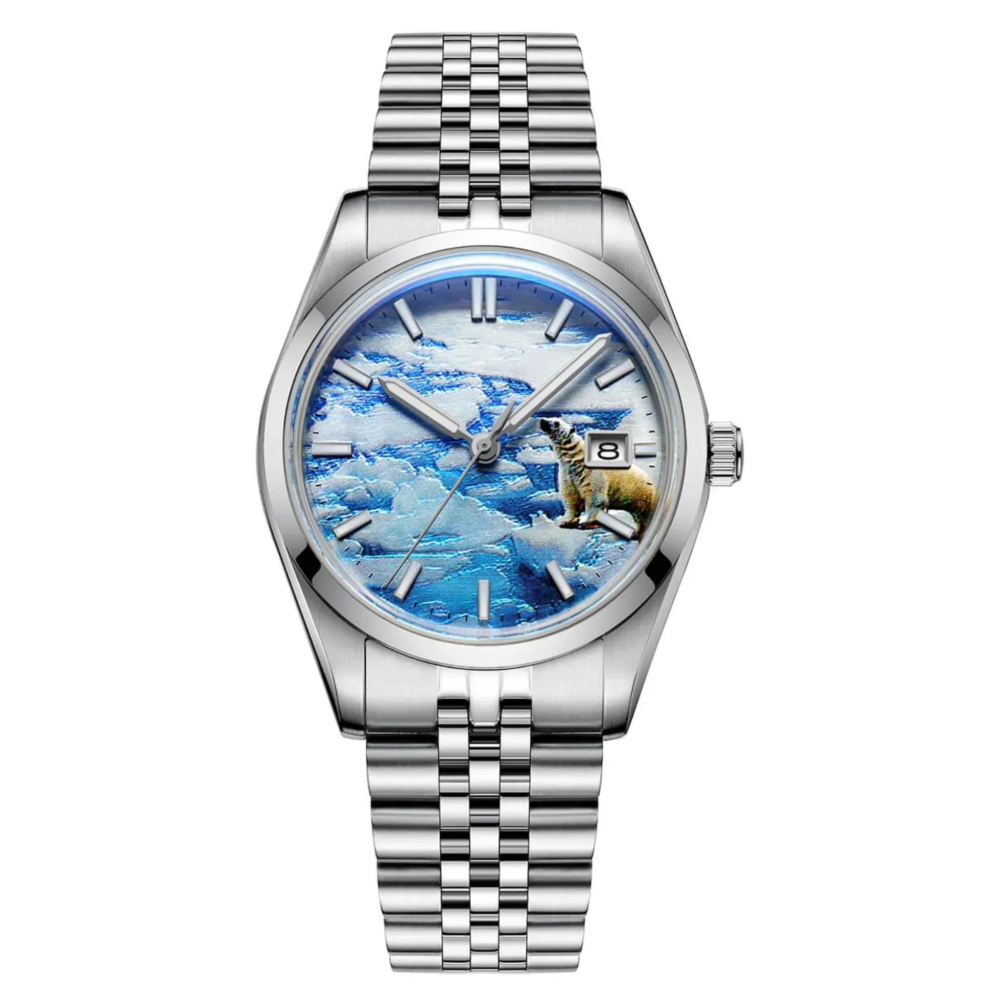 Addiesdive 39mm 3D Glacier Polar Bear Dial Automatic Watch (AD2042） - DREAM WATCHES