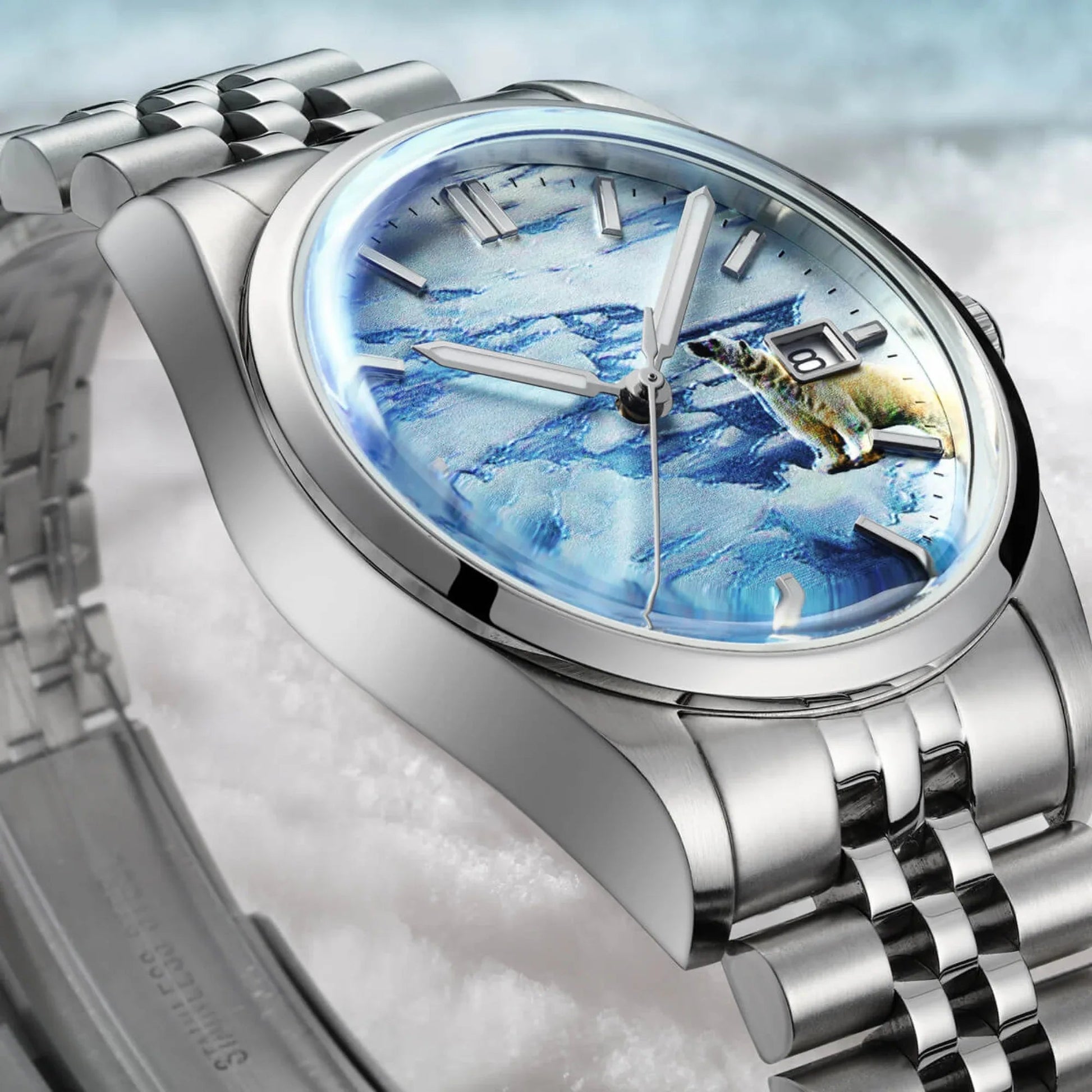 Addiesdive 39mm 3D Glacier Polar Bear Dial Automatic Watch (AD2042） - DREAM WATCHES