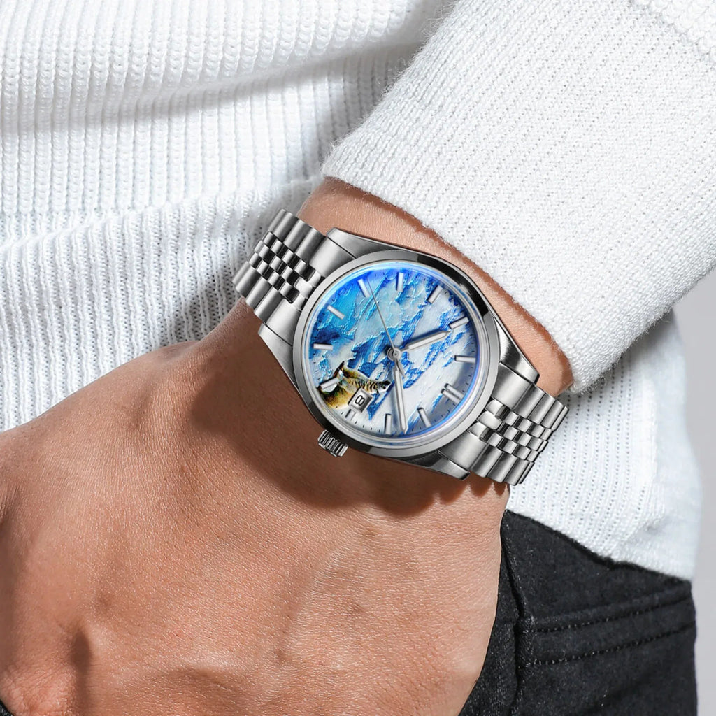 Addiesdive 39mm 3D Glacier Polar Bear Dial Automatic Watch (AD2042） - DREAM WATCHES