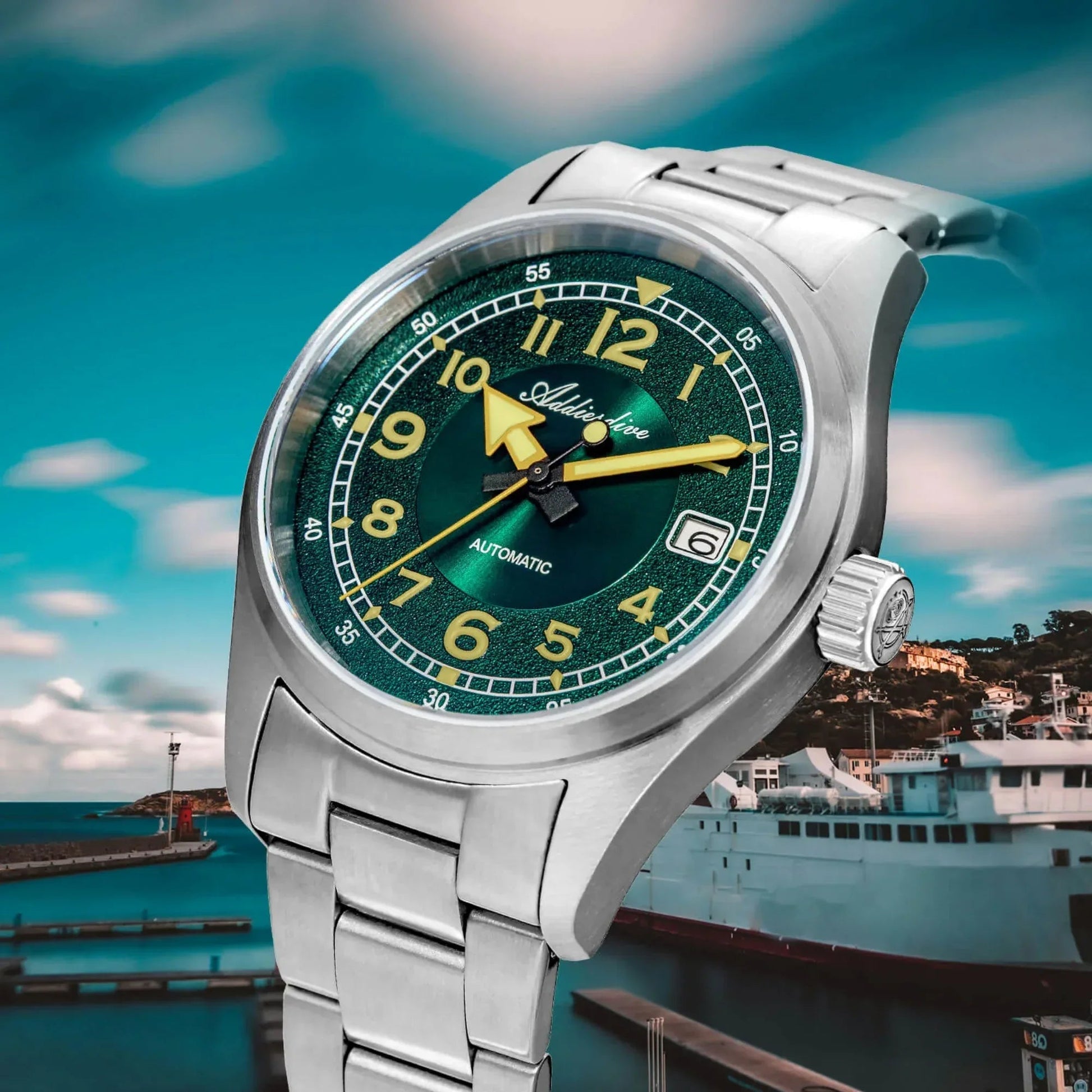 ADDIESDIVE 39mm Retro Mechanical Men Watch AD2055 - DREAM WATCHES