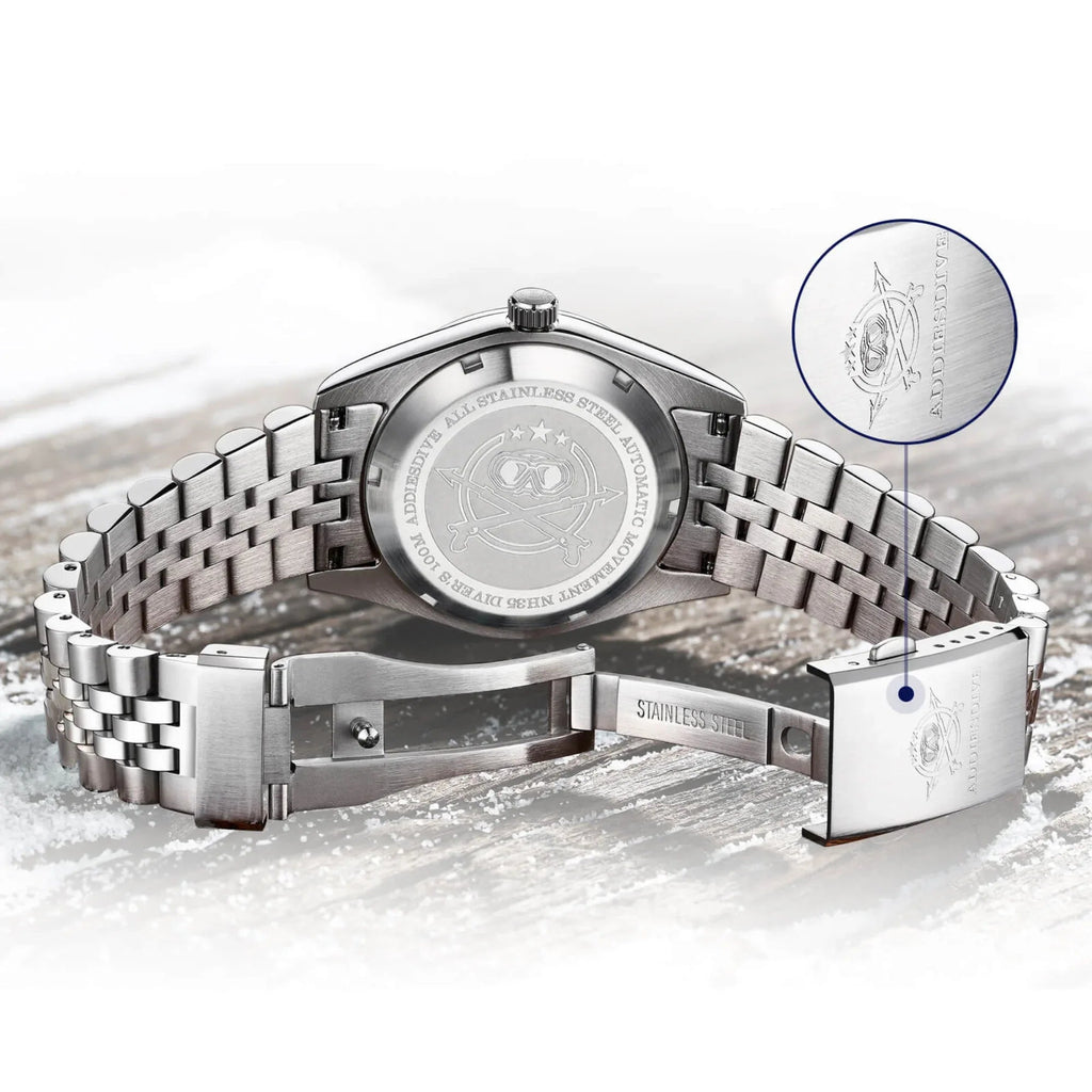 ADDIESDIVE 39mm Retro Mechanical Men Watch AD2118 - White - DREAM WATCHES