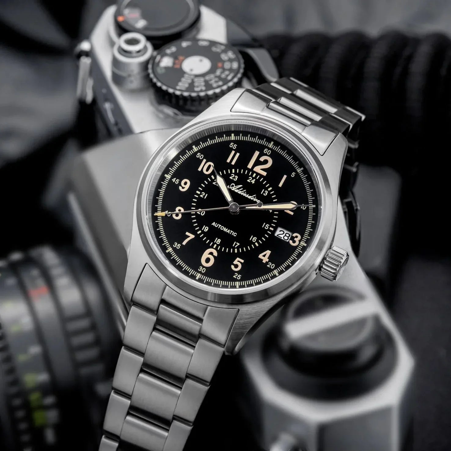 ADDIESDIVE 39mm Sapphire Crystal Automatic Field Watch AD2074 - DREAM WATCHES