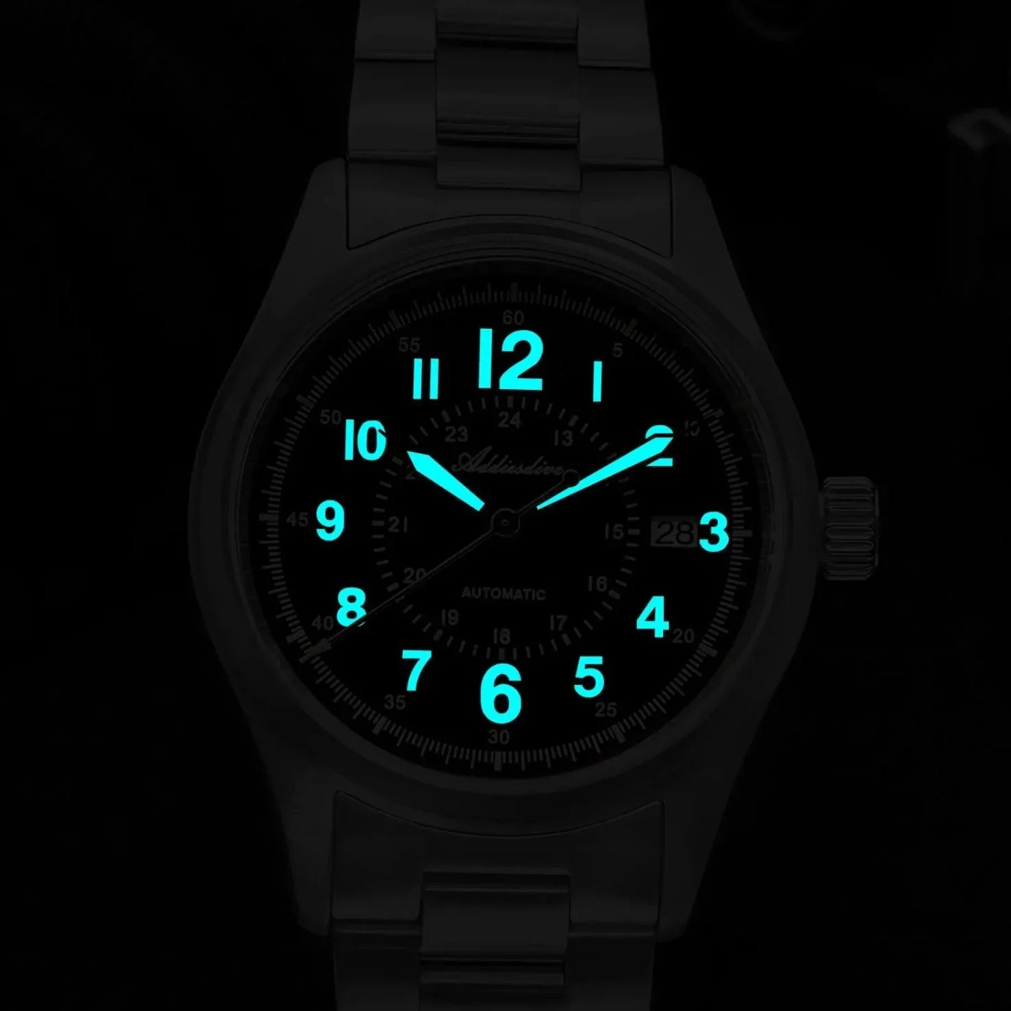 ADDIESDIVE 39mm Sapphire Crystal Automatic Watch Field Watch AD2074 - DREAM WATCHES