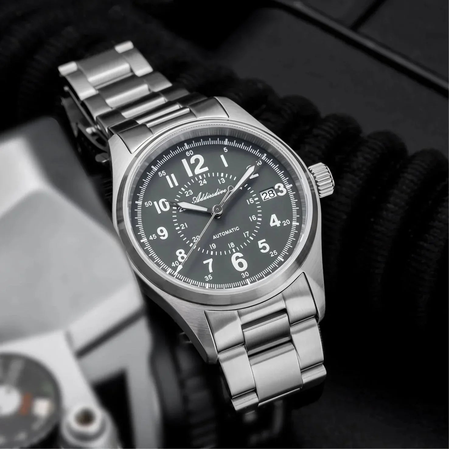ADDIESDIVE 39mm Sapphire Crystal Automatic Watch Field Watch AD2074 - DREAM WATCHES