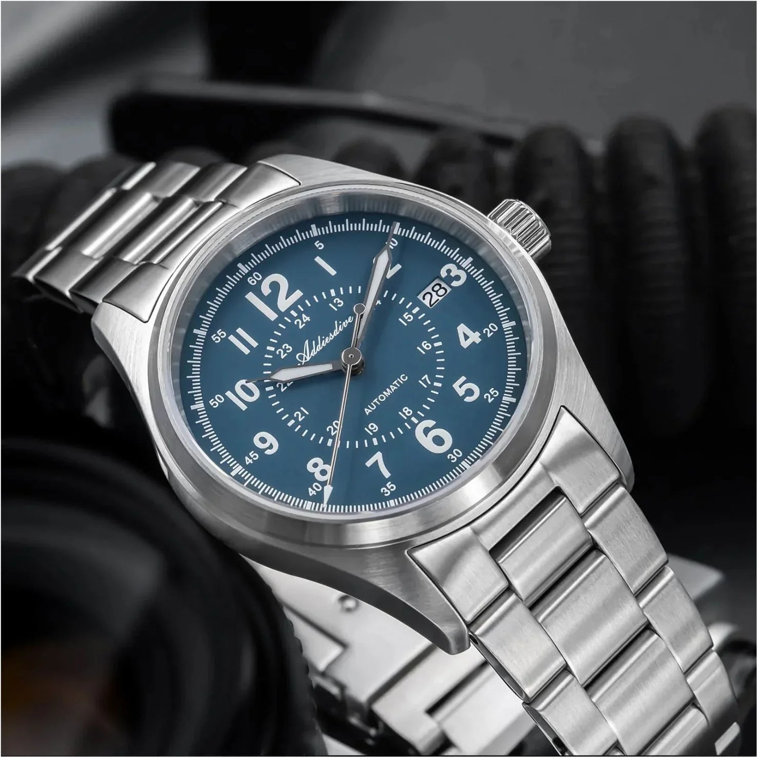 ADDIESDIVE 39mm Sapphire Crystal Automatic Watch Field Watch AD2074 - DREAM WATCHES