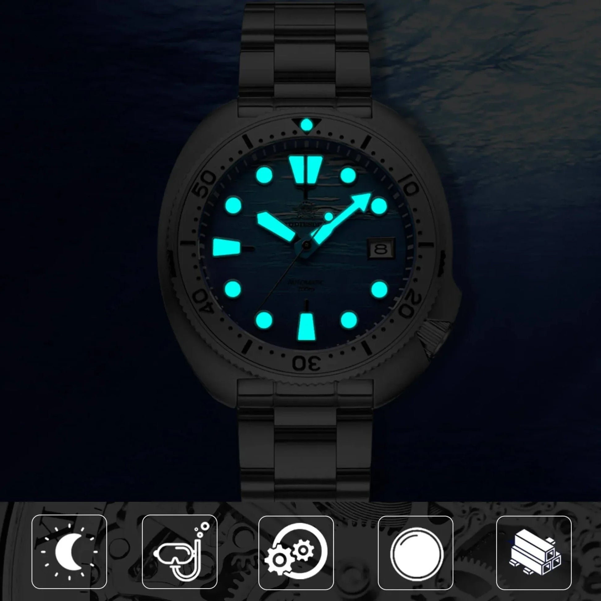 ADDIESDIVE 3D Deep Sea Turtle Dial Dive Watch（AD2045） - DREAM WATCHES