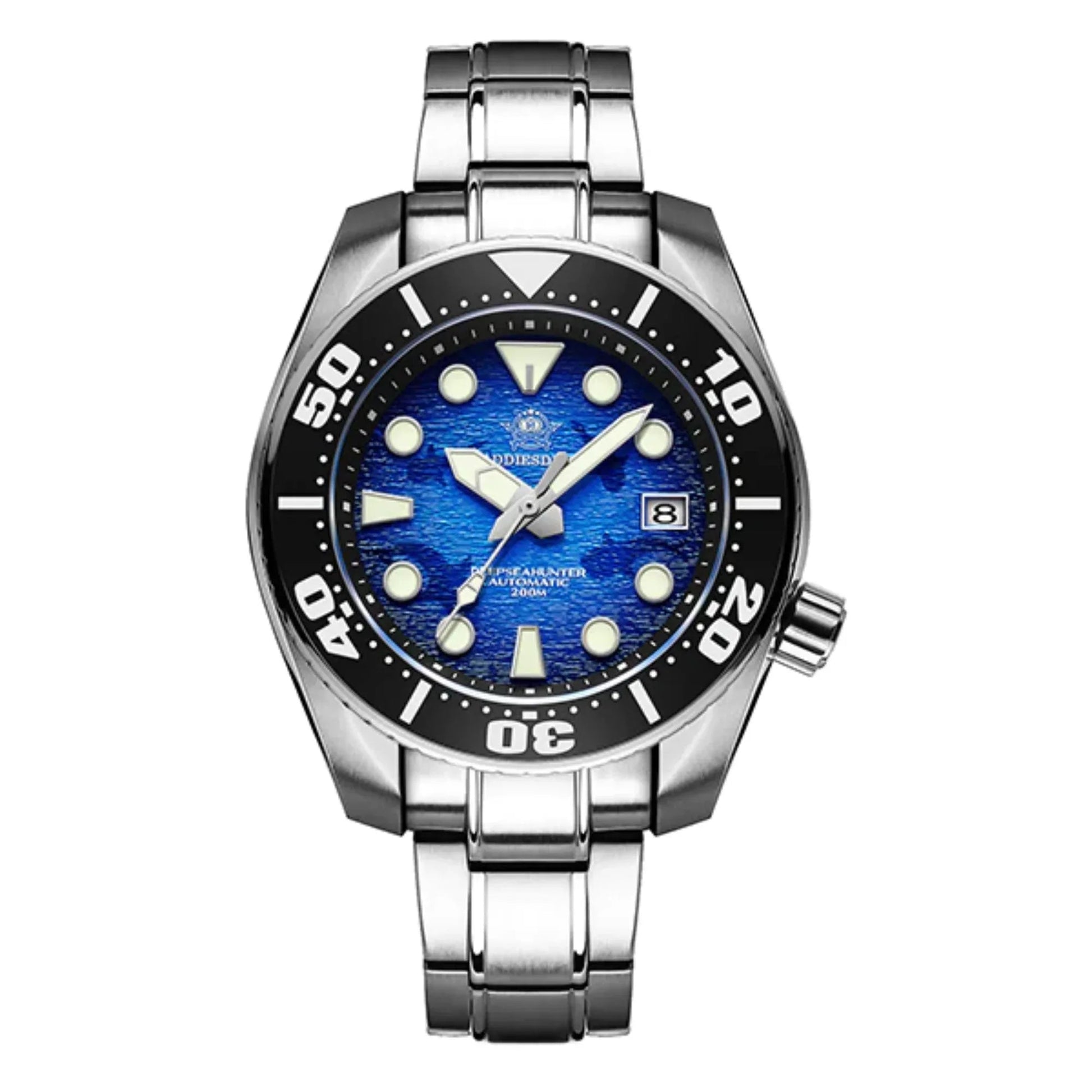 ADDIESDIVE 44.5mm Diver Watch for Men Unique Blue Dial 200M (AD2102) - DREAM WATCHES