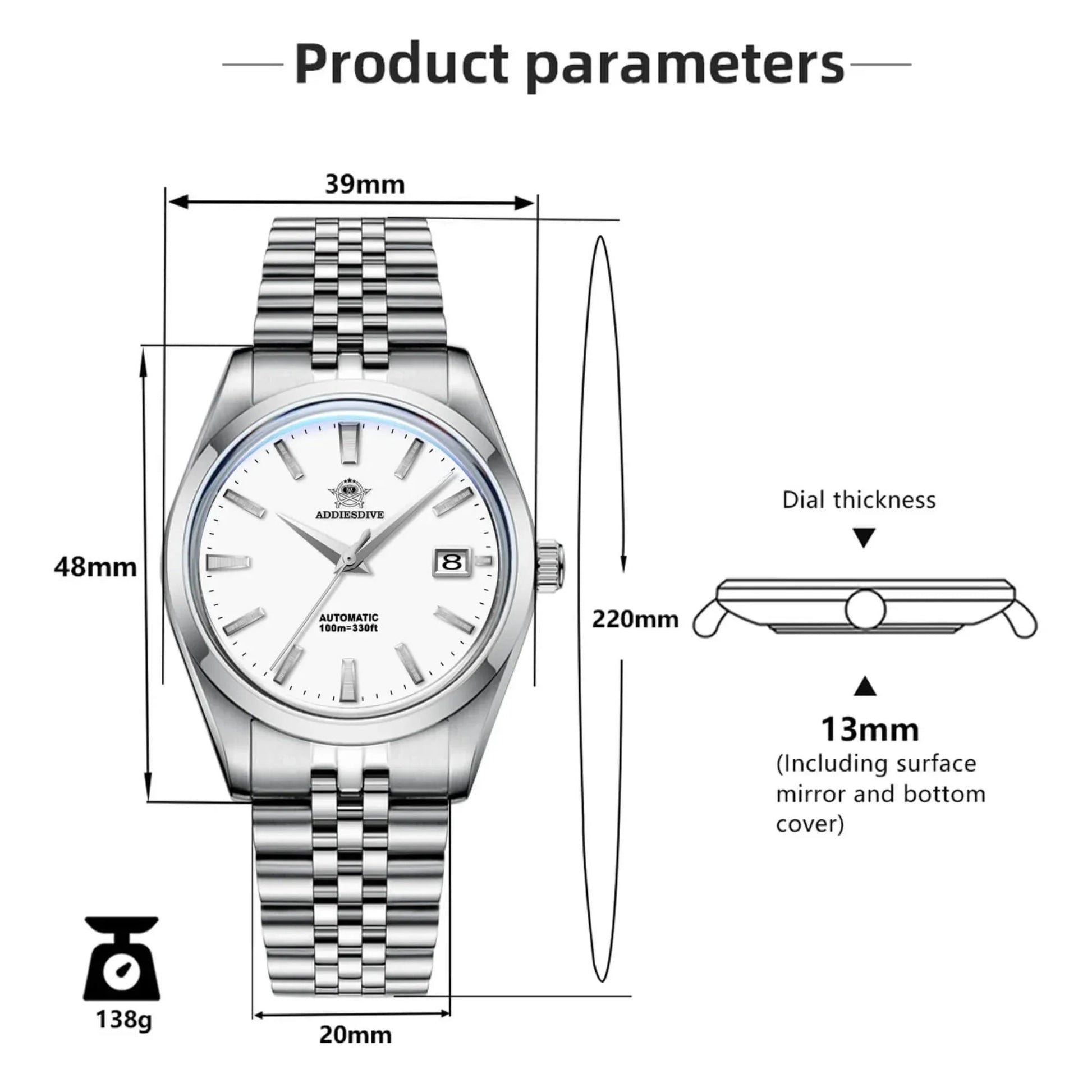 Addiesdive Automatic Watch Diver's 100M NH35 (AD2029) - DREAM WATCHES