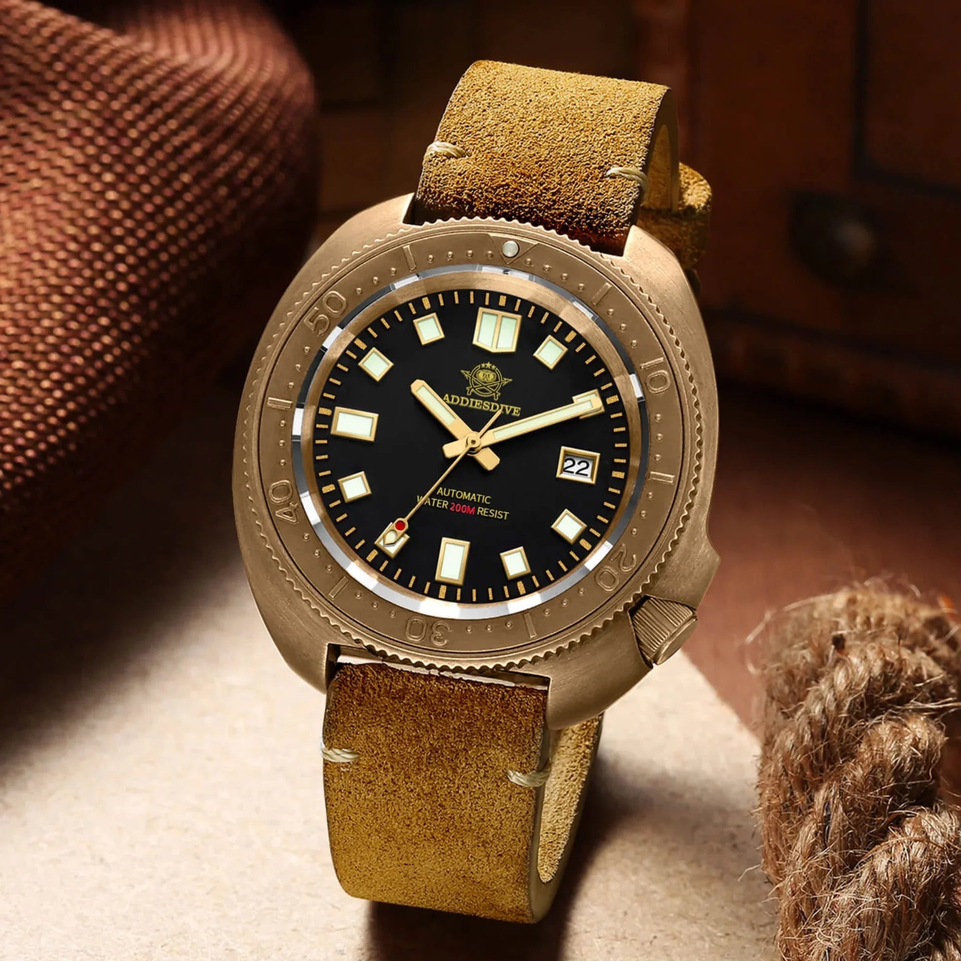 ADDIESDIVE® Bronze Turtle Diving Watch 200M AD2104 - DREAM WATCHES