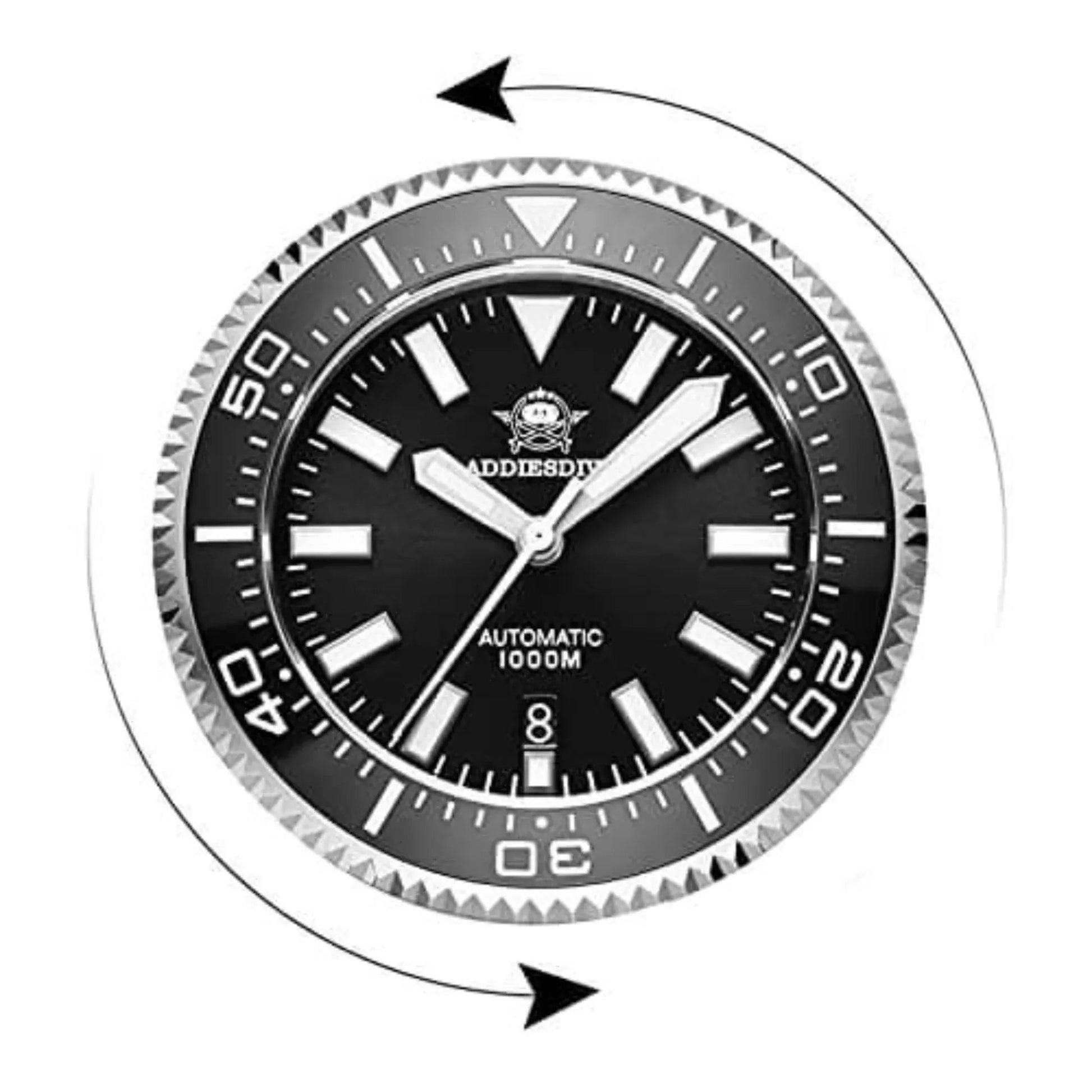 ADDIESDIVE Diver 1000M Professional Diving Watch 45MM (MY-H6) - Green - DREAM WATCHES