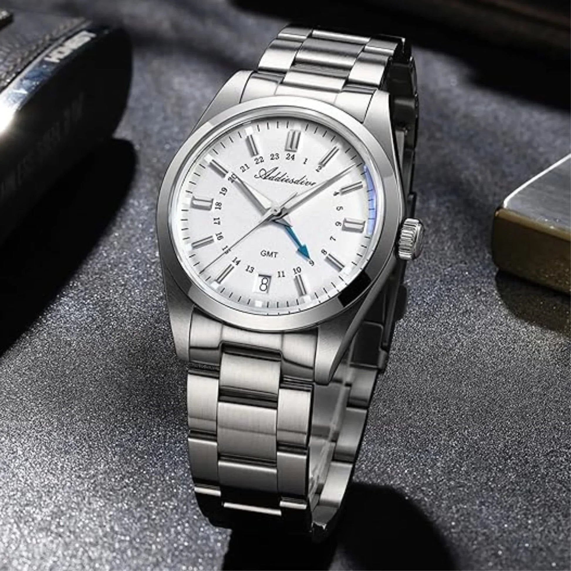 ADDIESDIVE Elegance Collection GMT Quartz Watch AD2065 - Swiss Movement - DREAM WATCHES